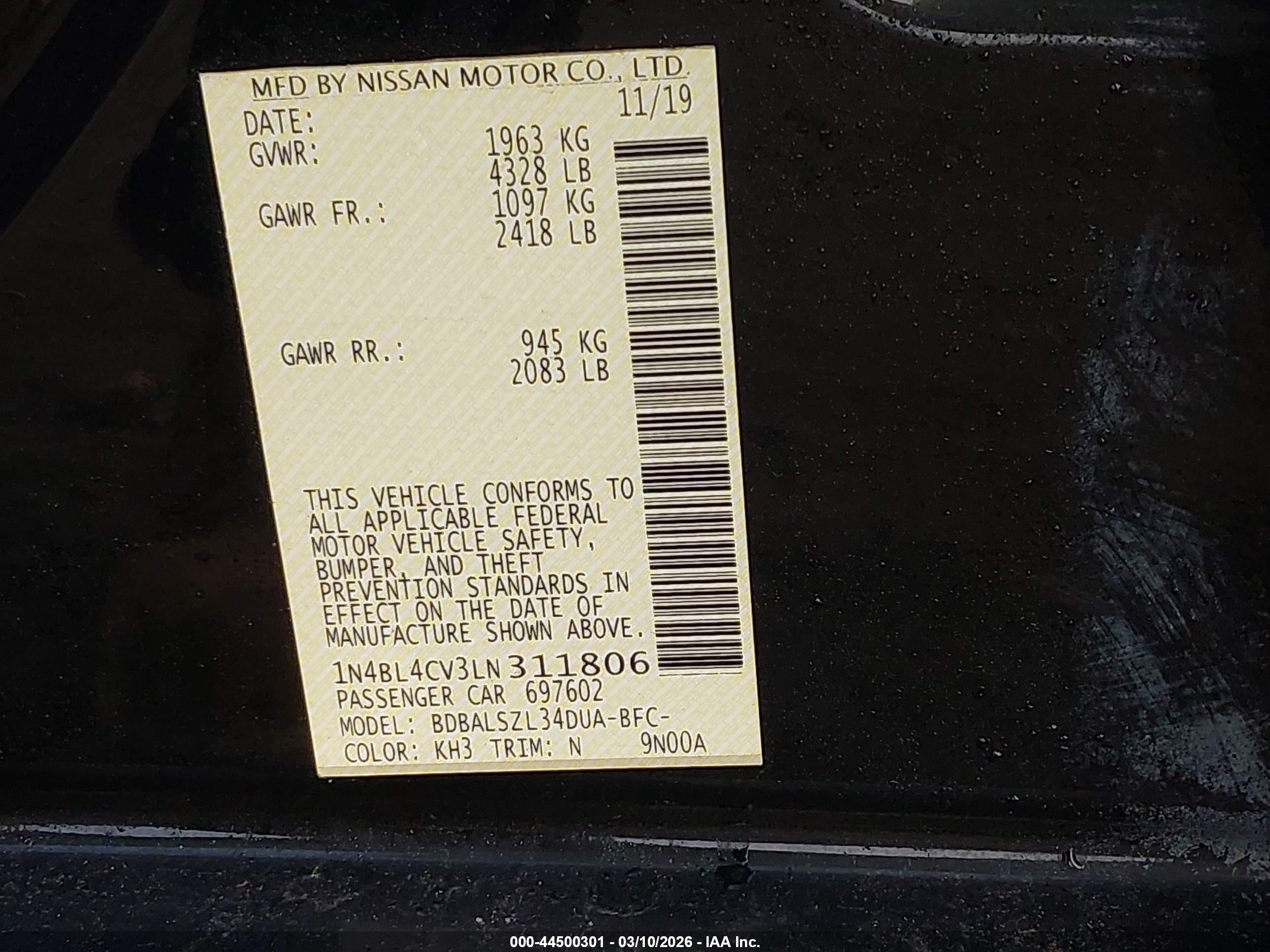 NISSAN ALTIMA image 9