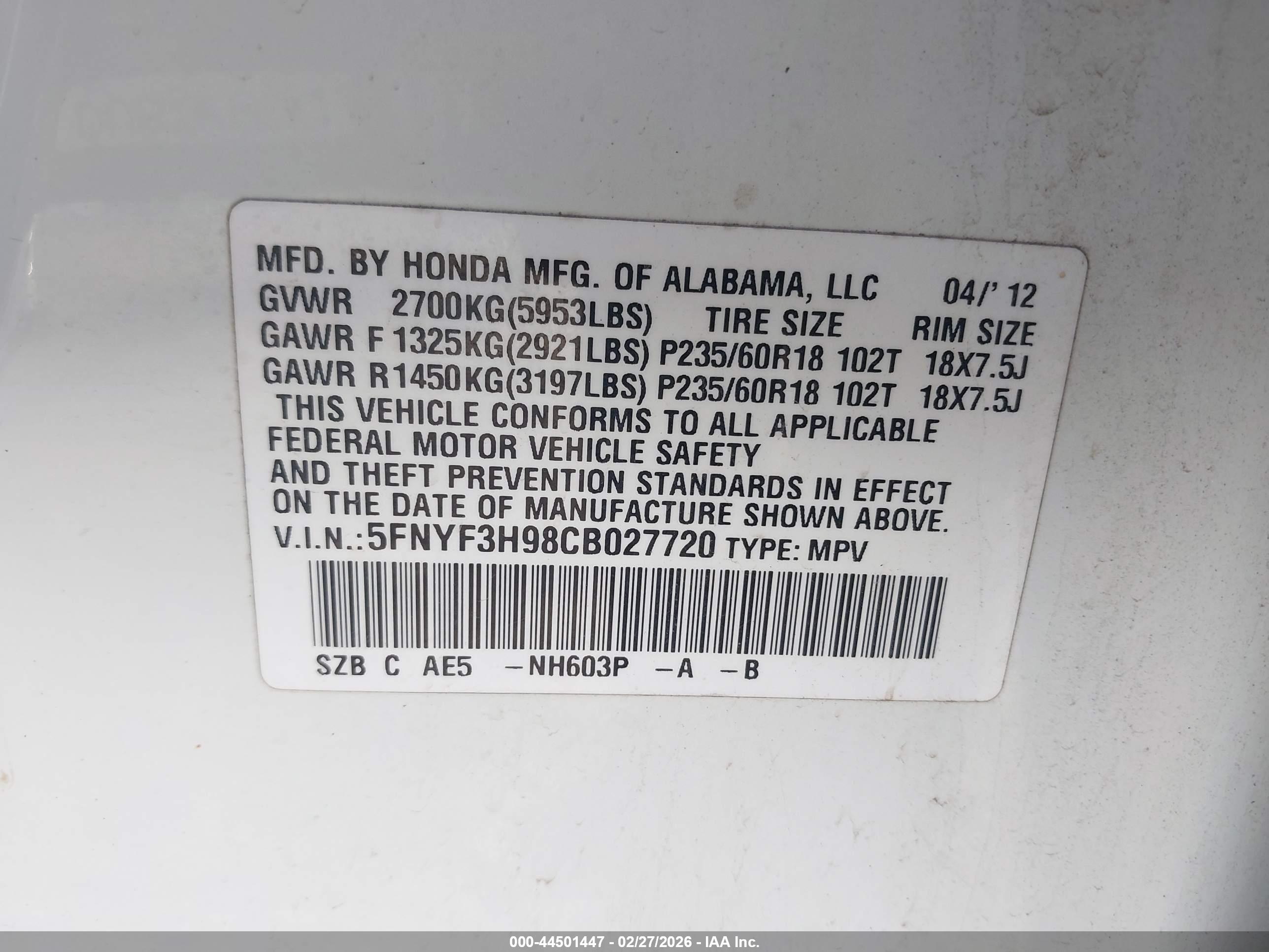 HONDA PILOT image 9