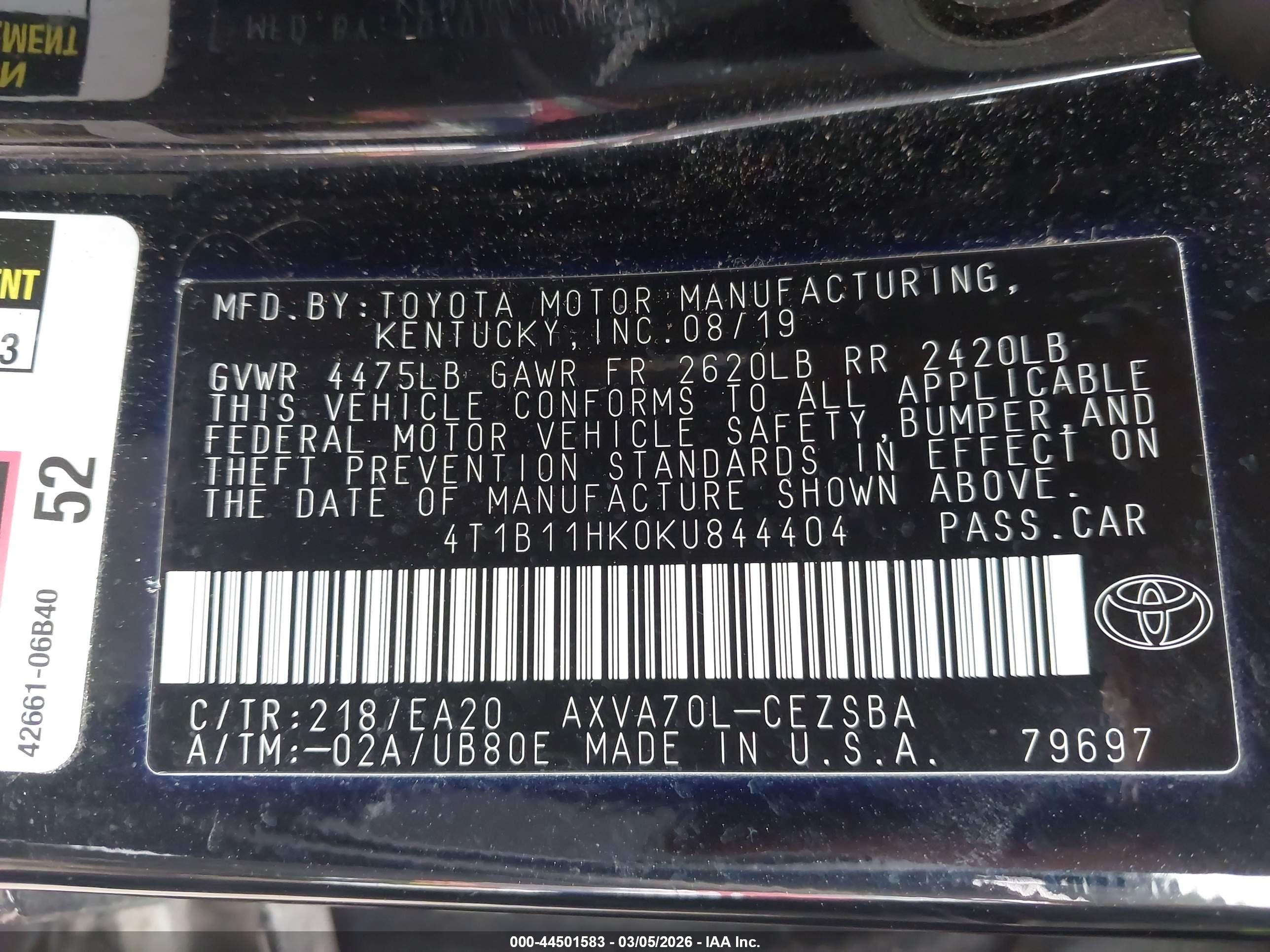 TOYOTA CAMRY image 9