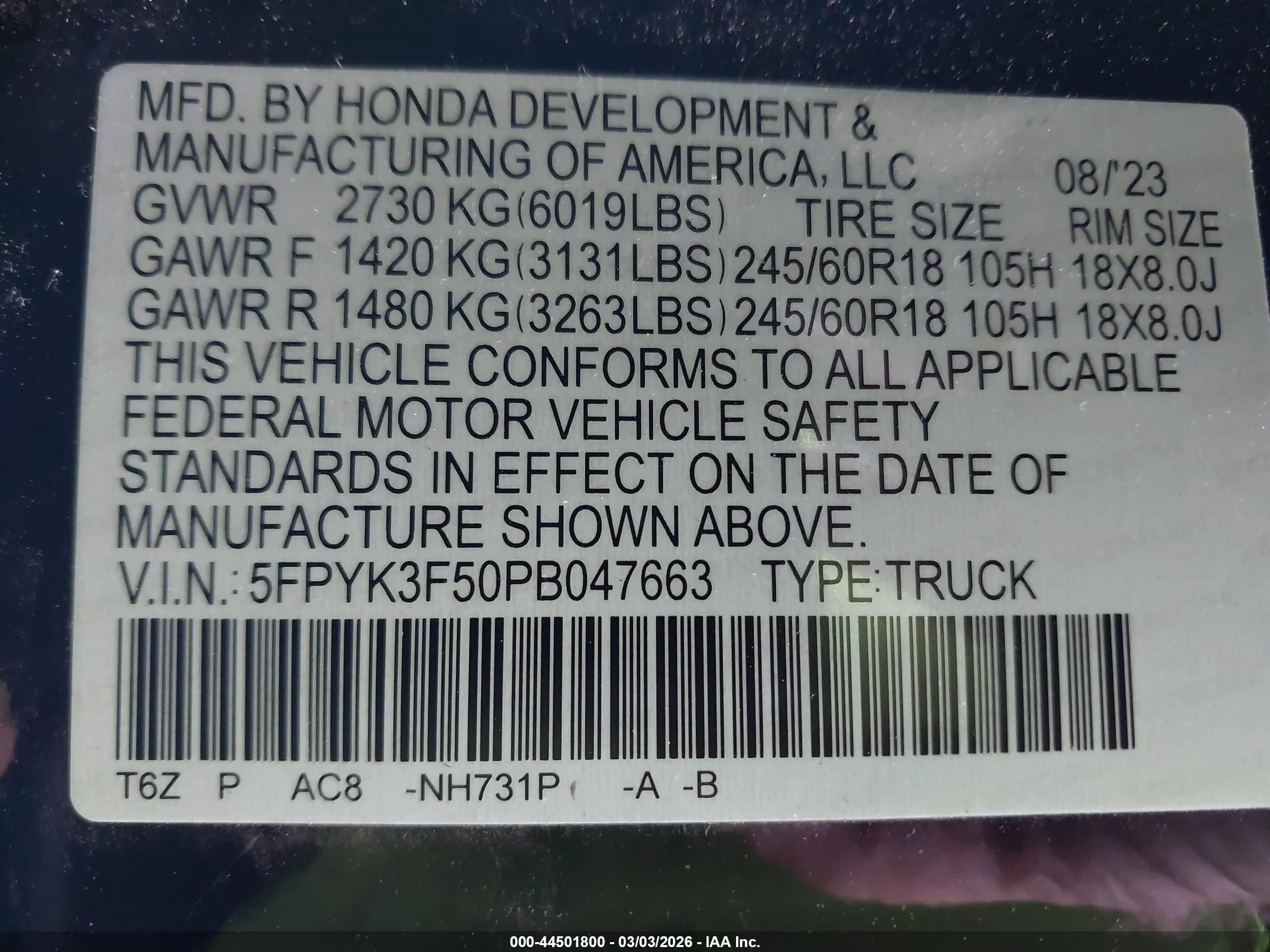 HONDA RIDGELINE image 9