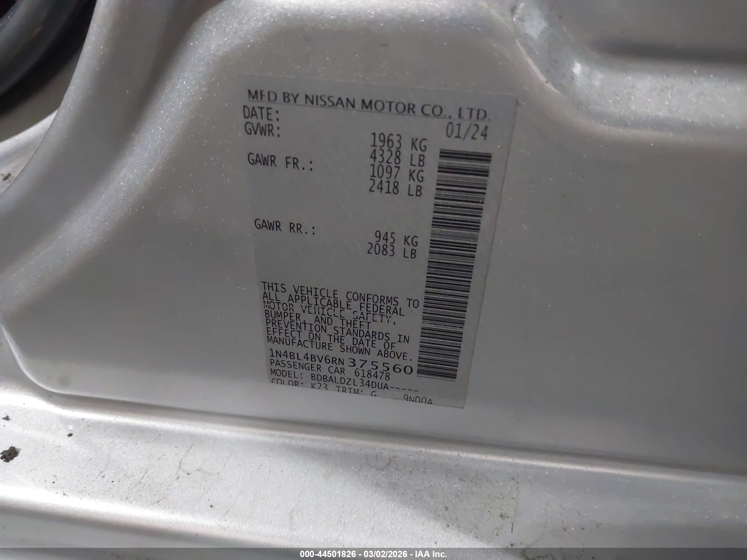 NISSAN ALTIMA image 9