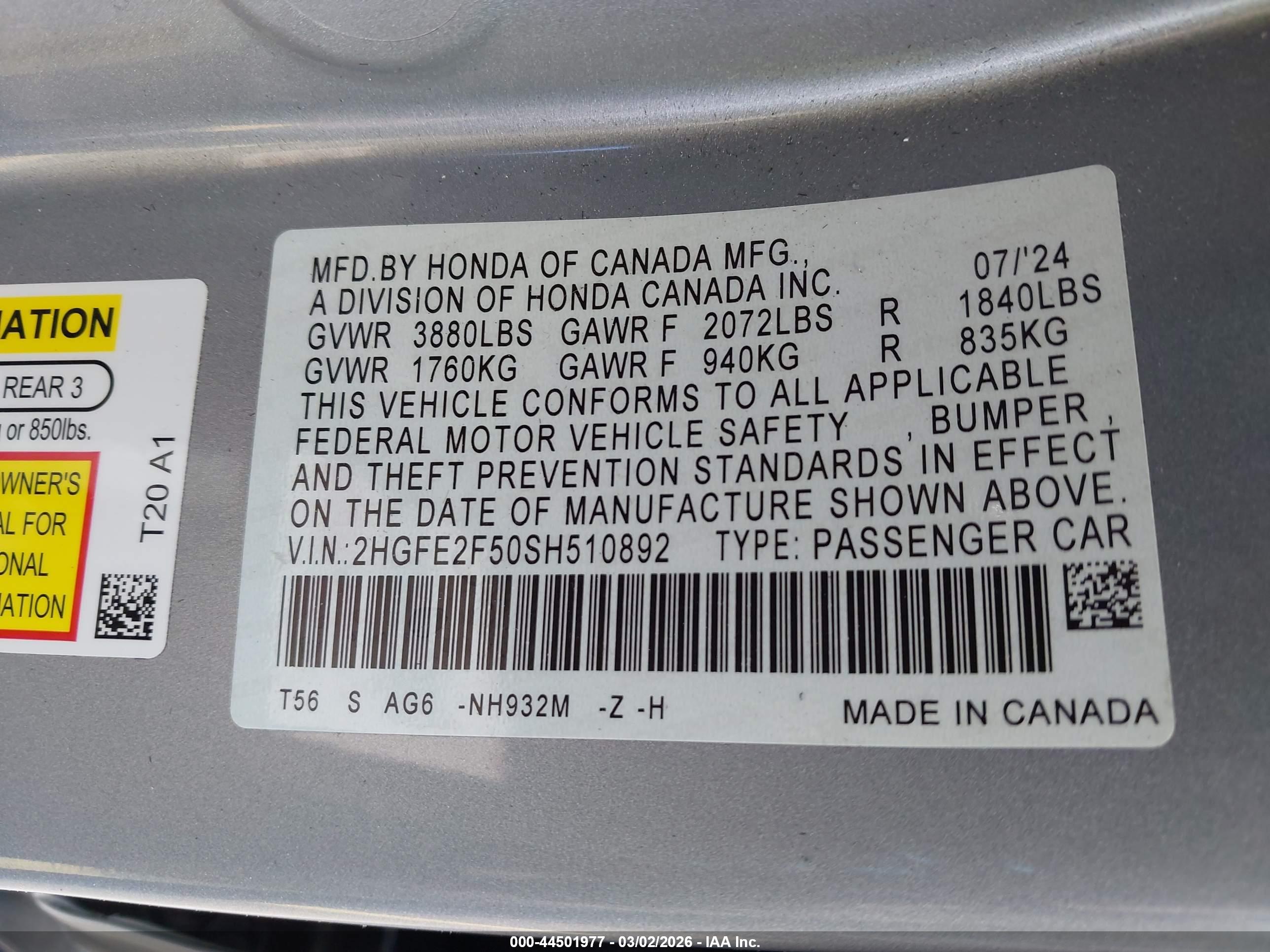 HONDA CIVIC image 9
