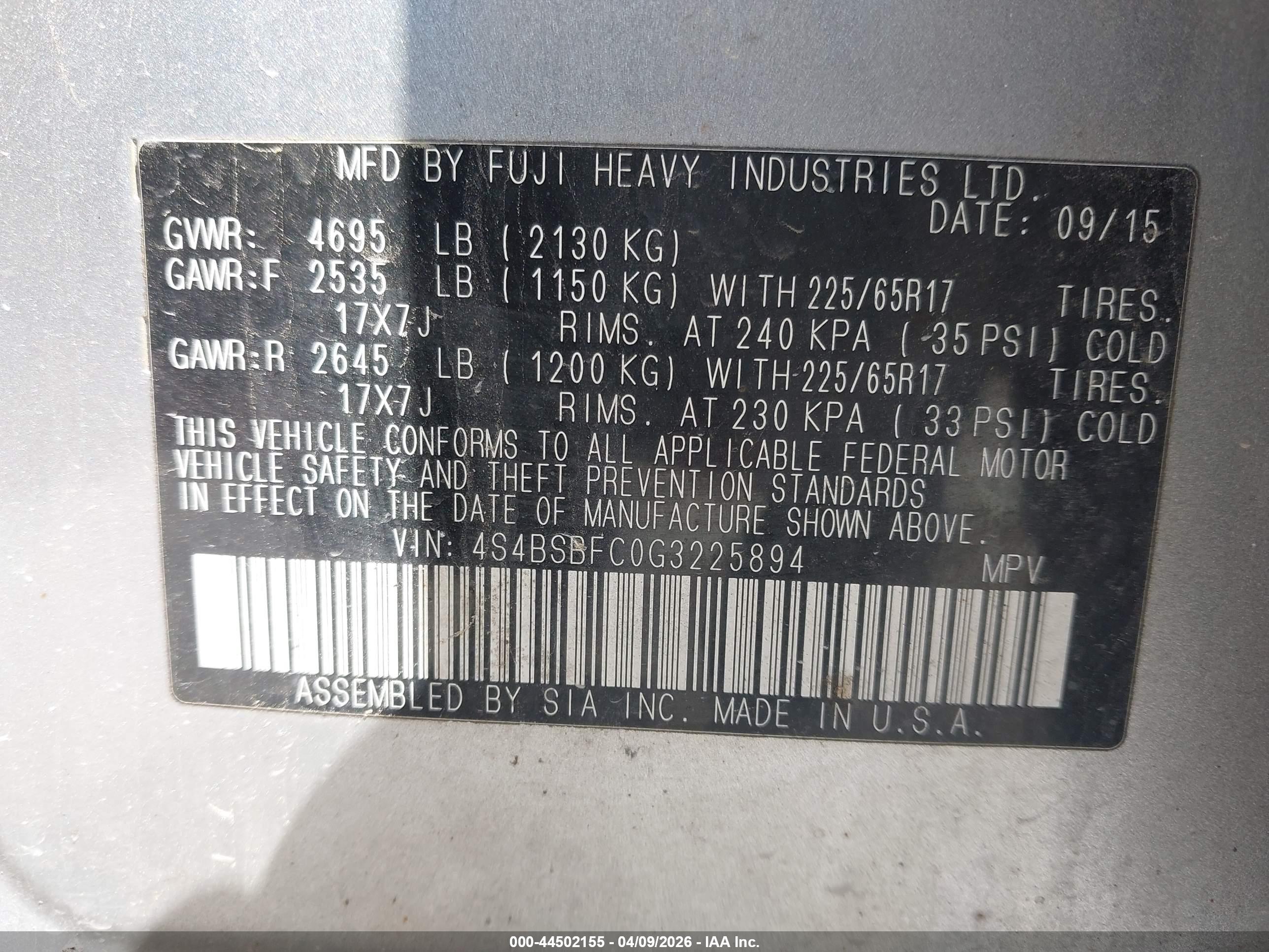 SUBARU OUTBACK image 9