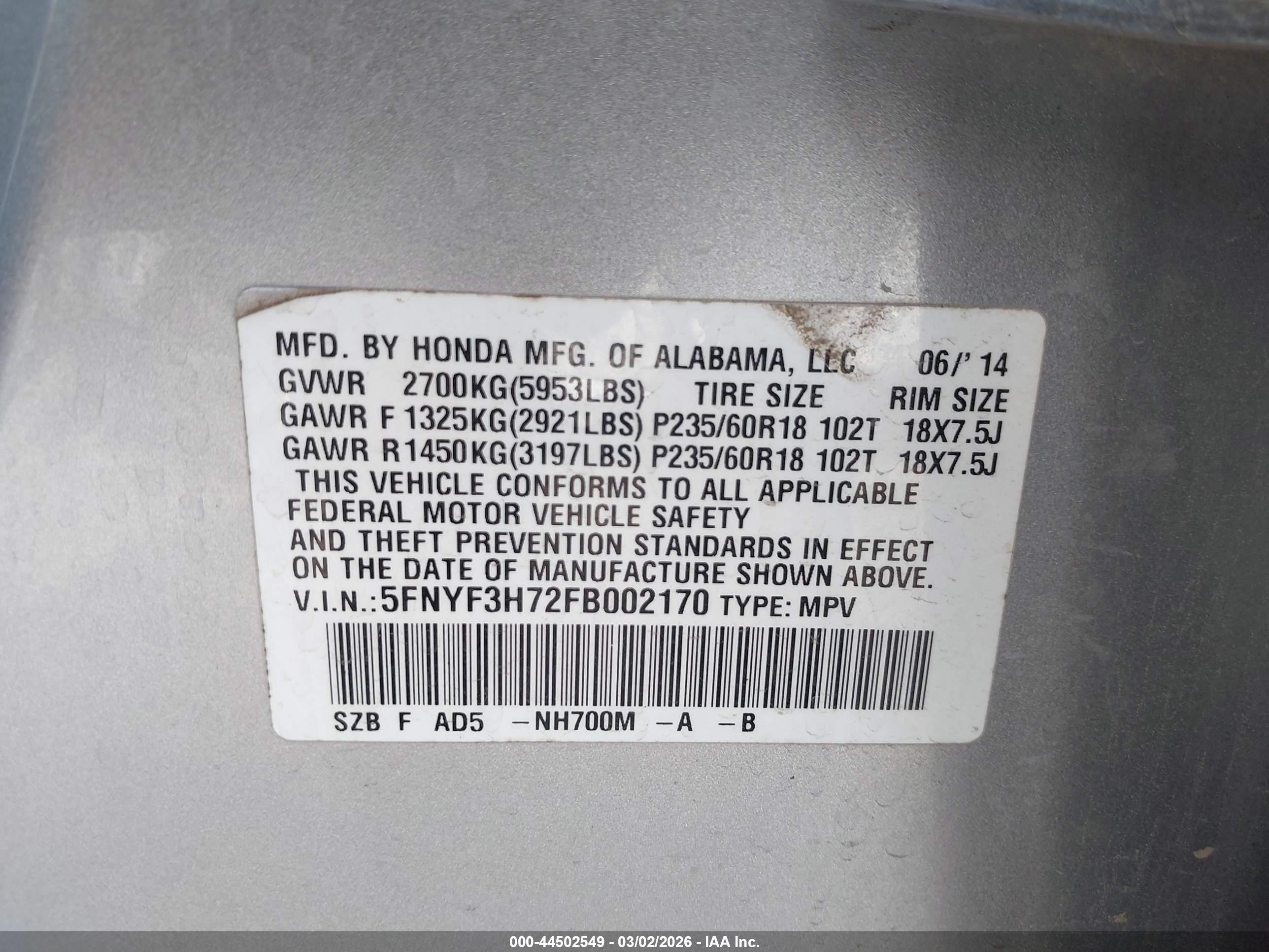 HONDA PILOT image 9