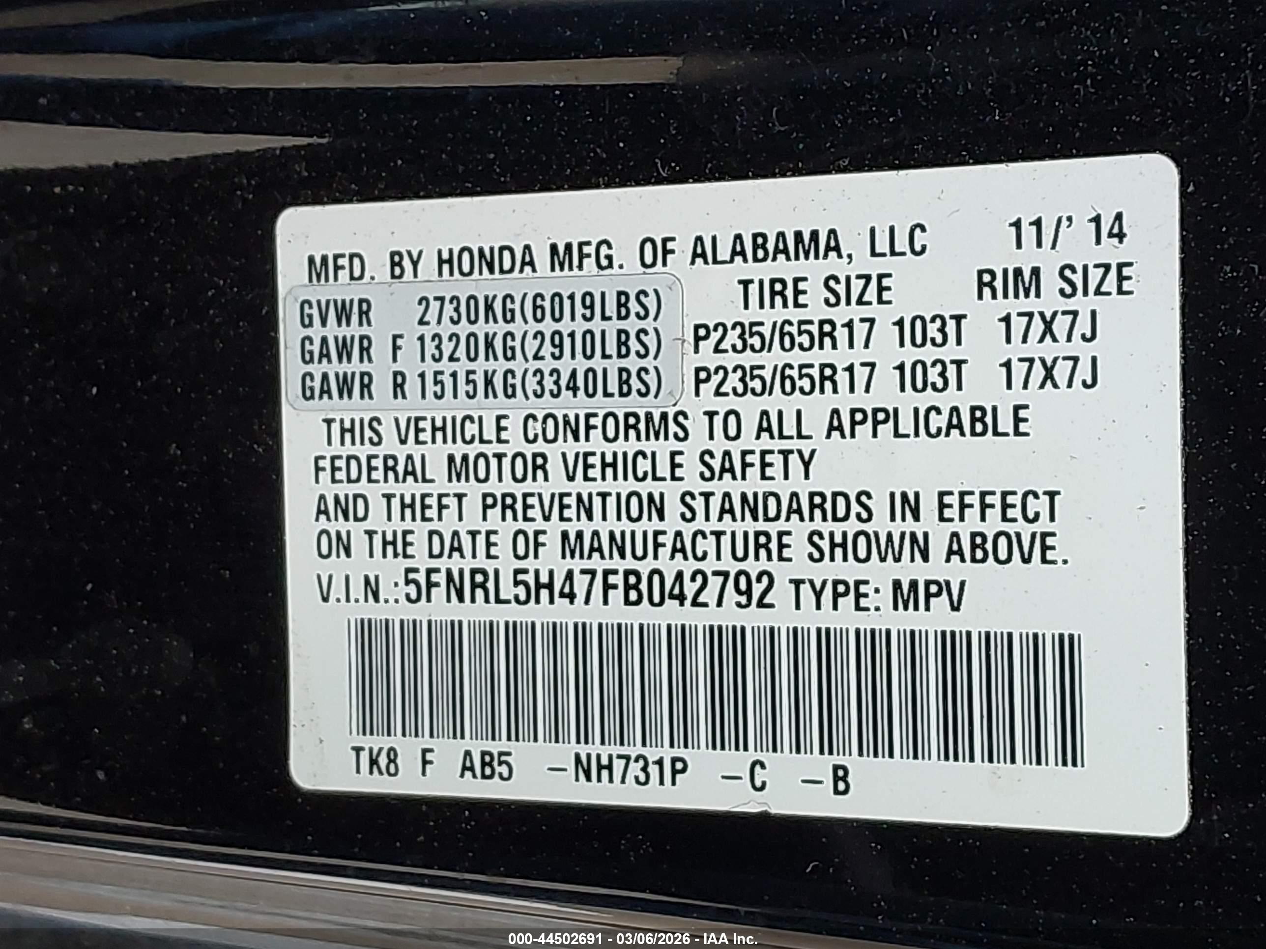 HONDA ODYSSEY image 9