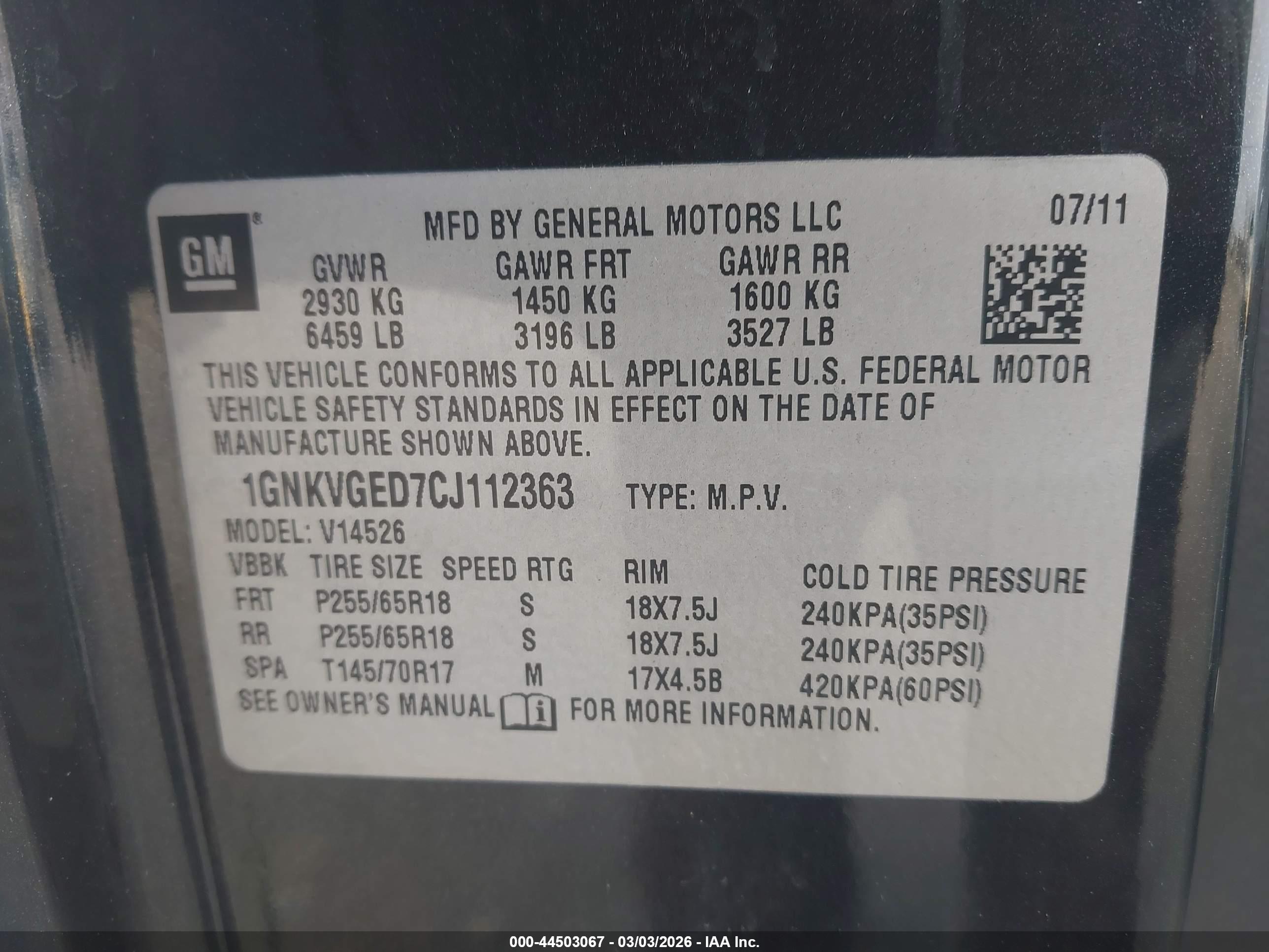 CHEVROLET TRAVERSE image 9