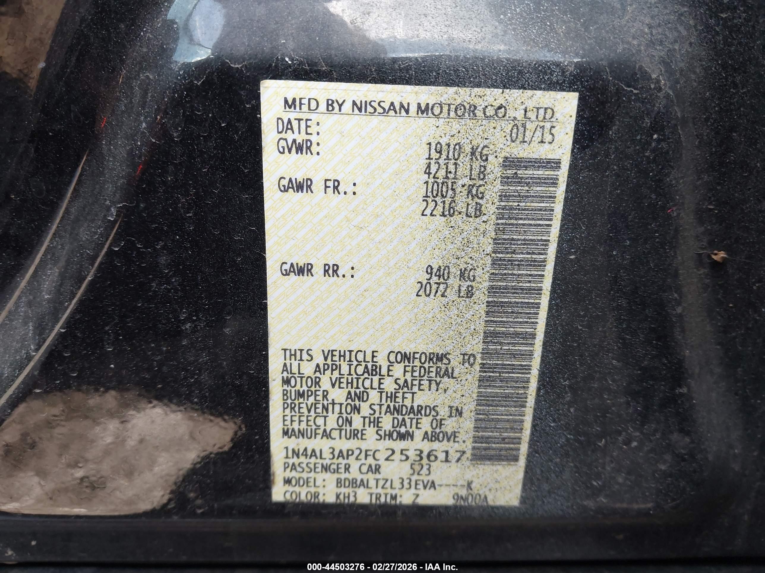 NISSAN ALTIMA image 9