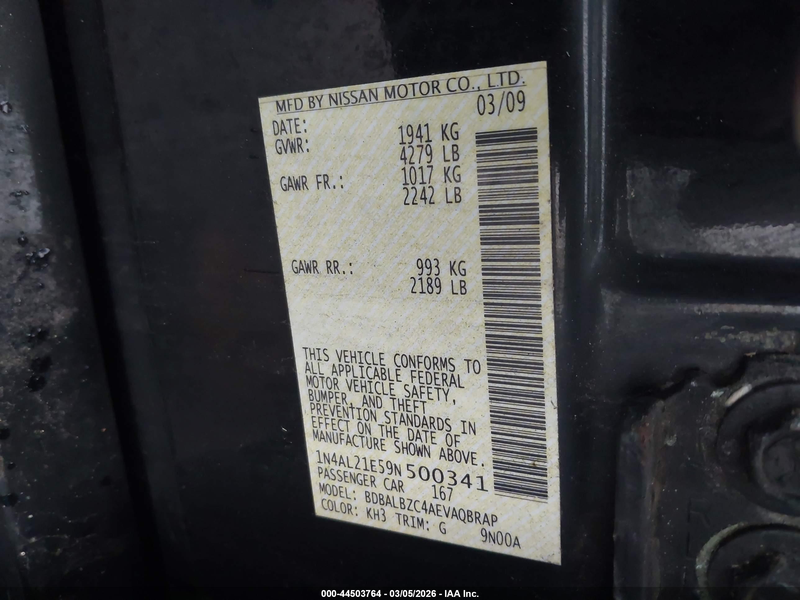 NISSAN ALTIMA image 9