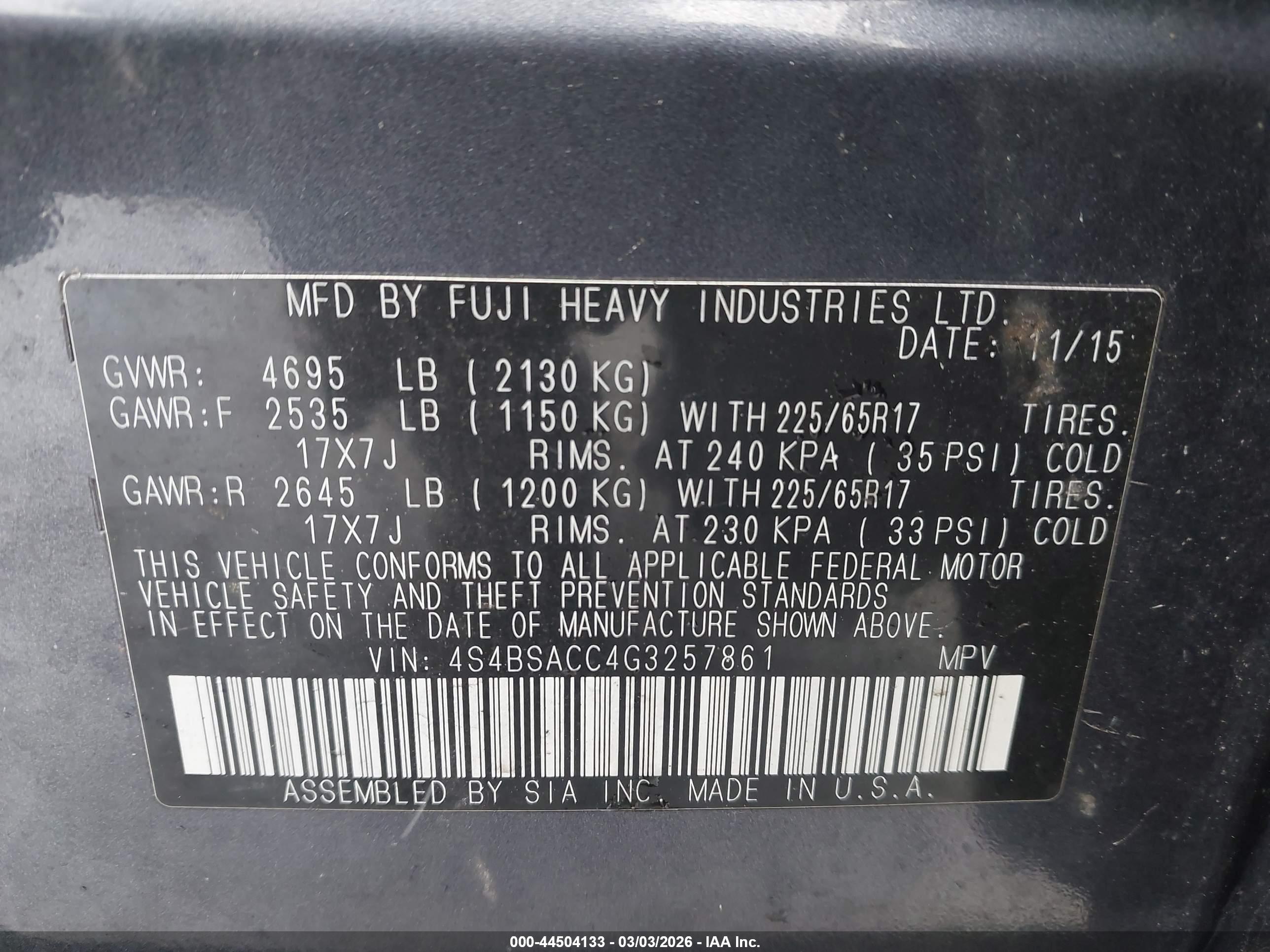 SUBARU OUTBACK image 9