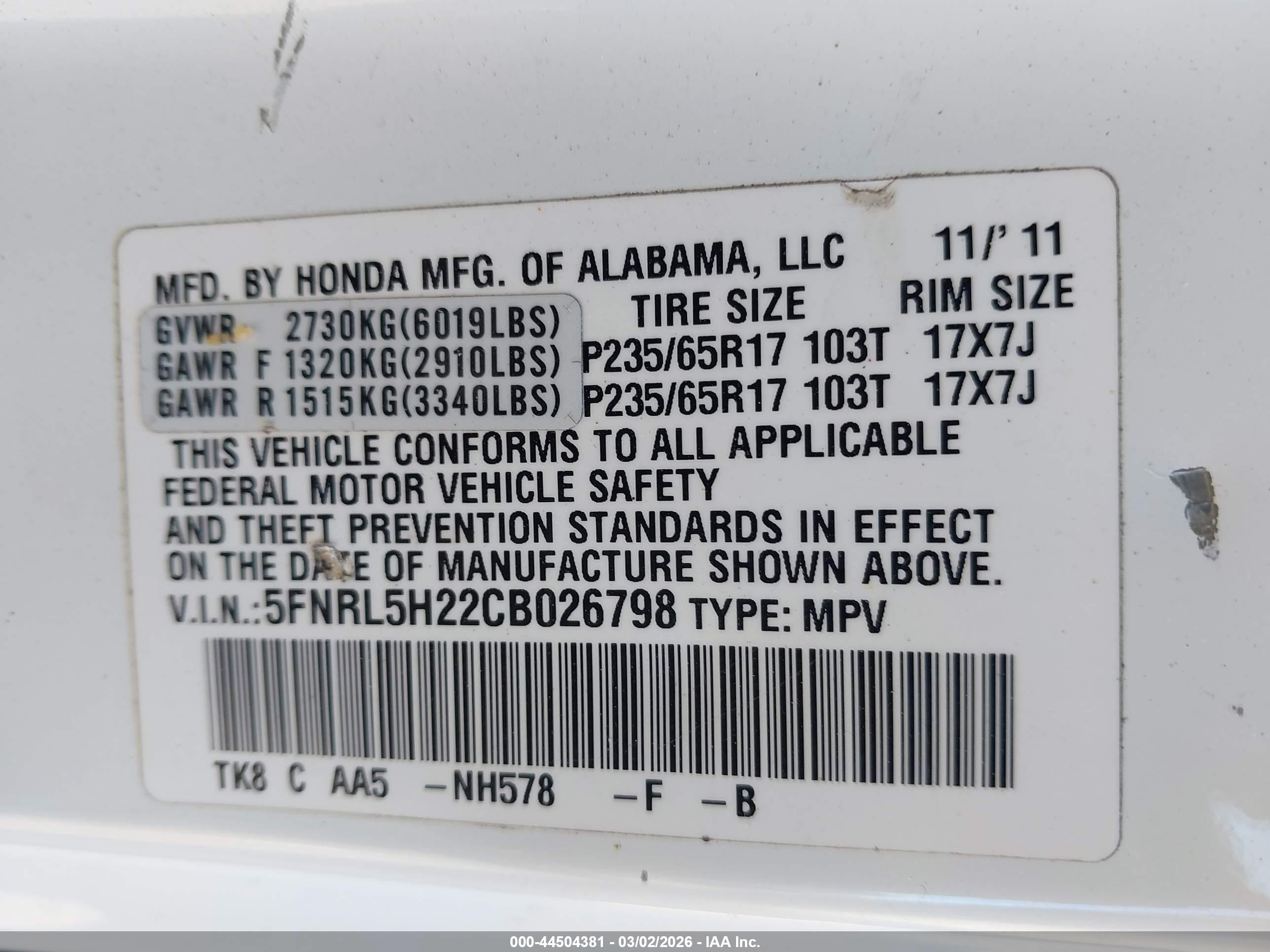 HONDA ODYSSEY image 9