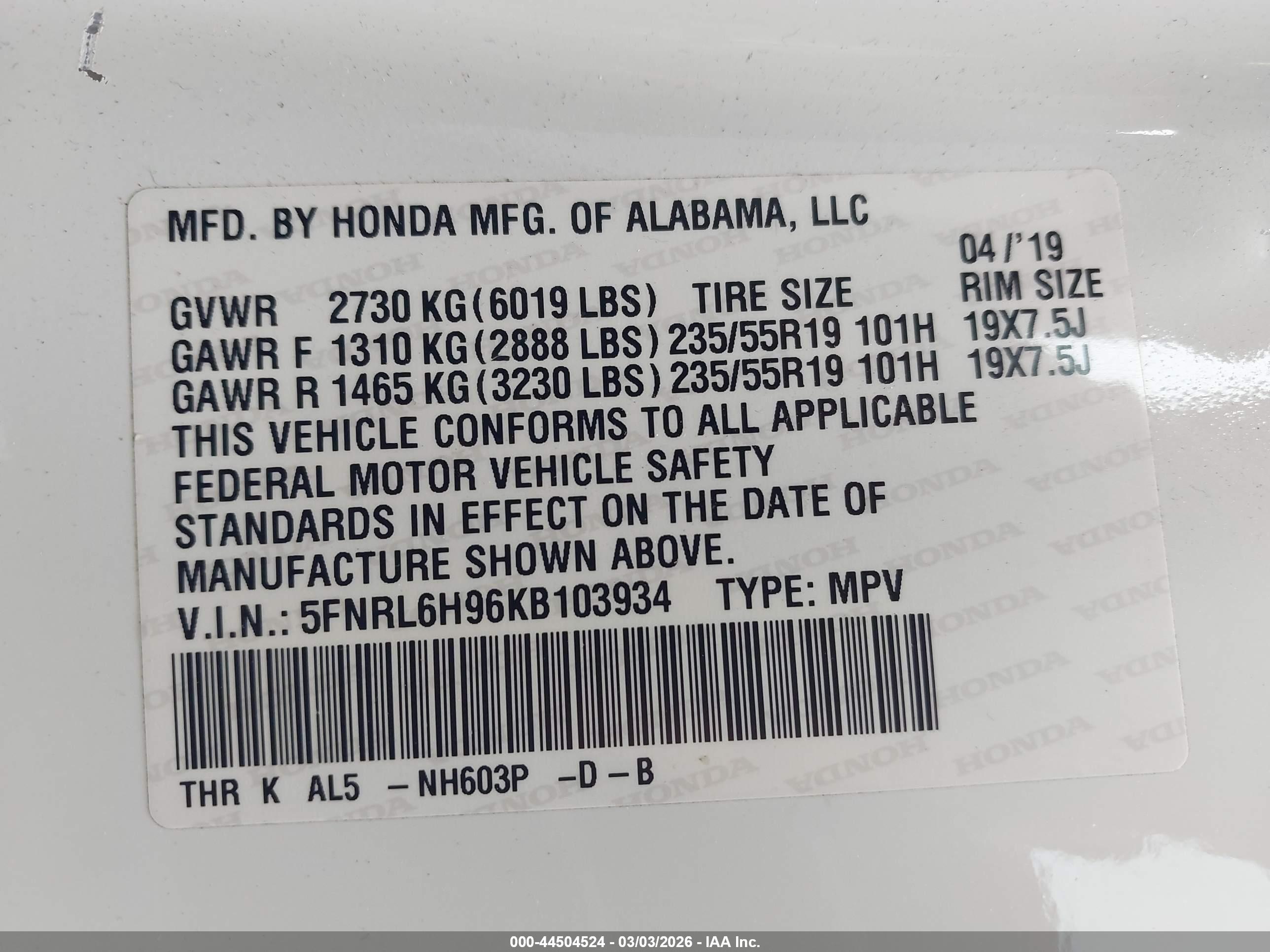 HONDA ODYSSEY image 9