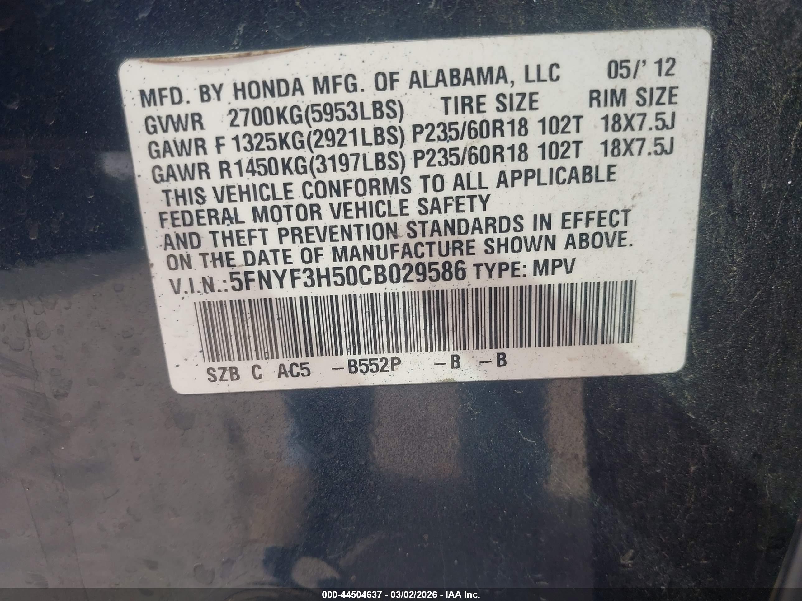 HONDA PILOT image 9