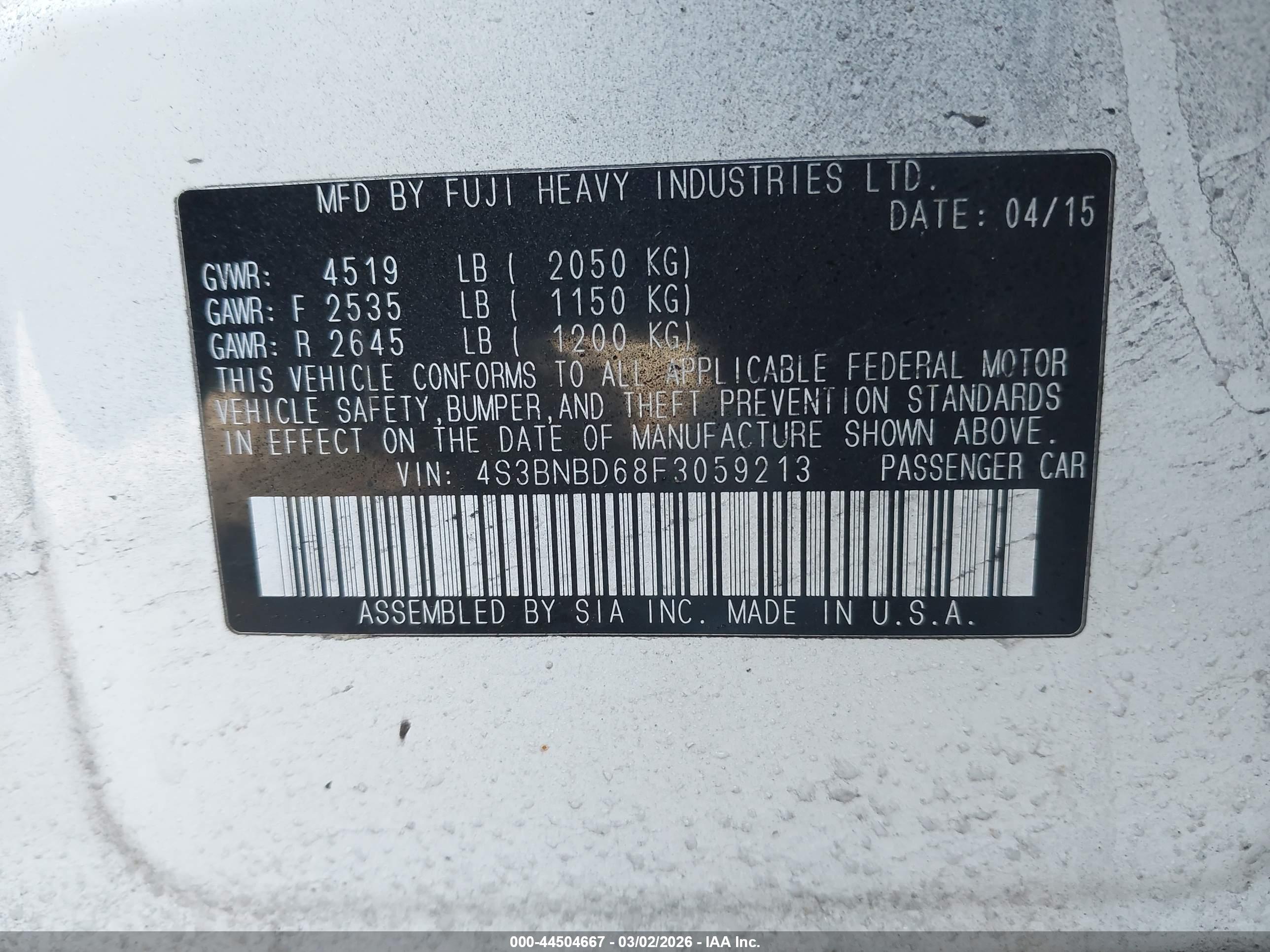 SUBARU LEGACY image 9