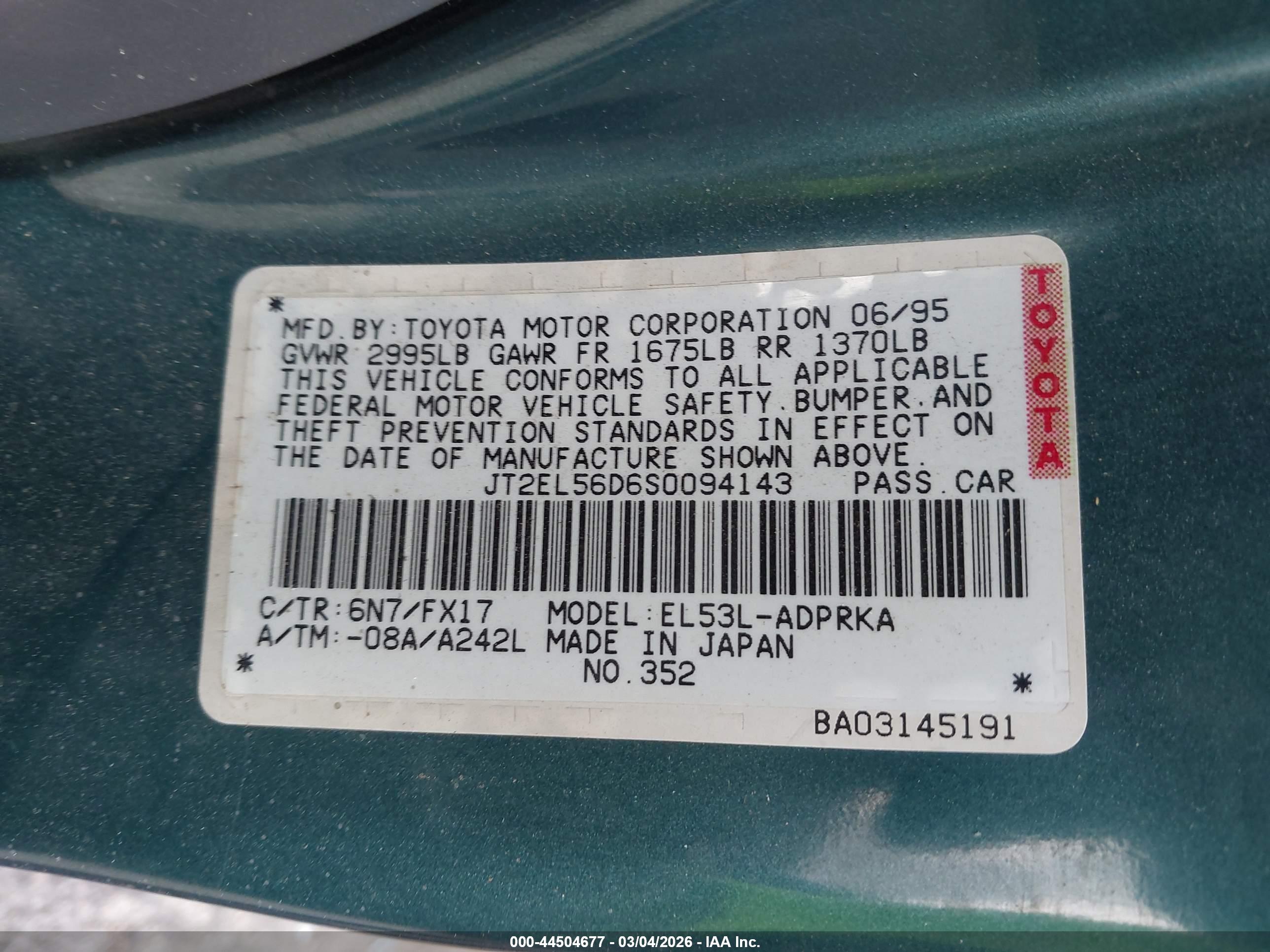 TOYOTA TERCEL image 9