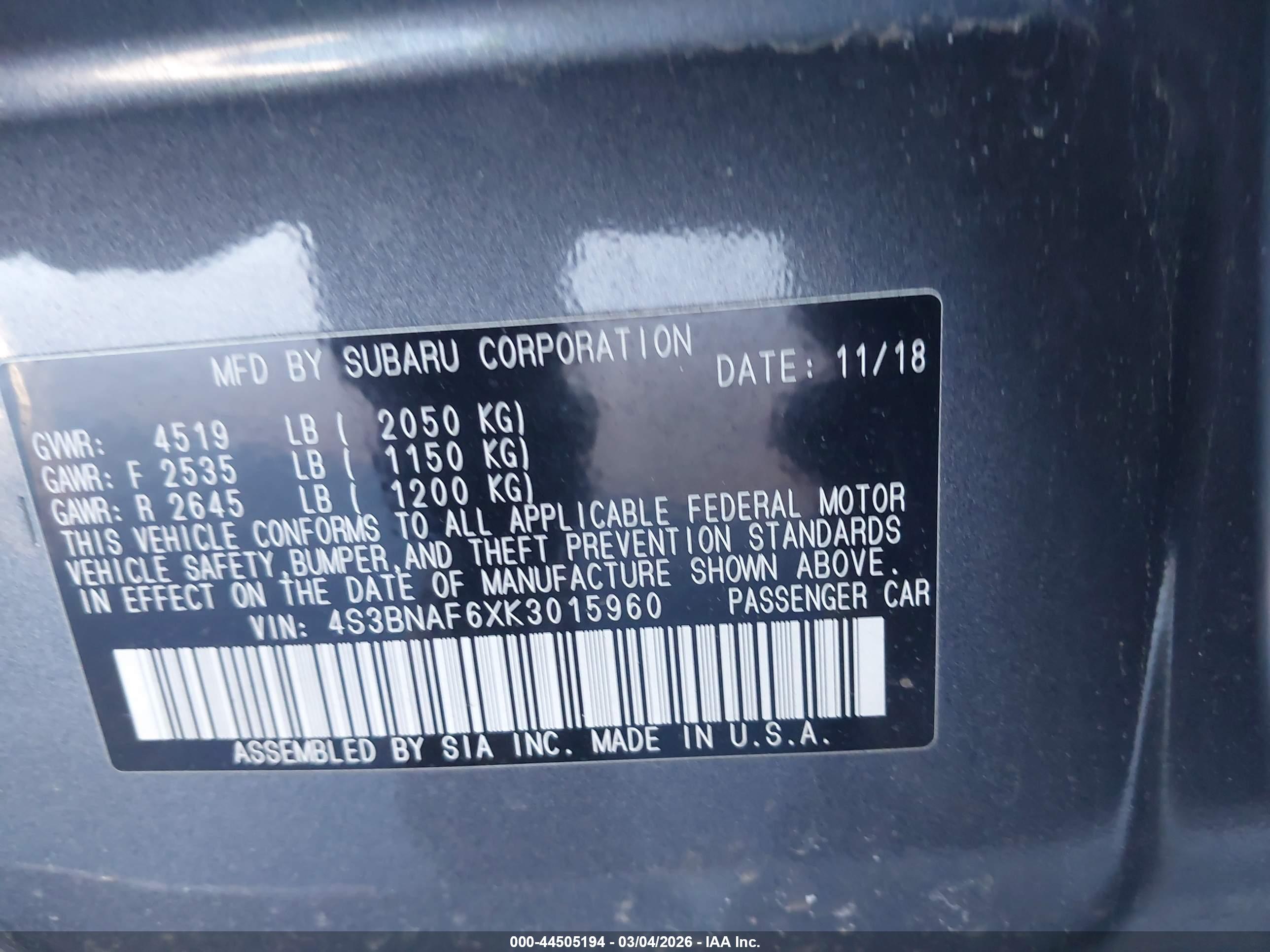 SUBARU LEGACY image 9