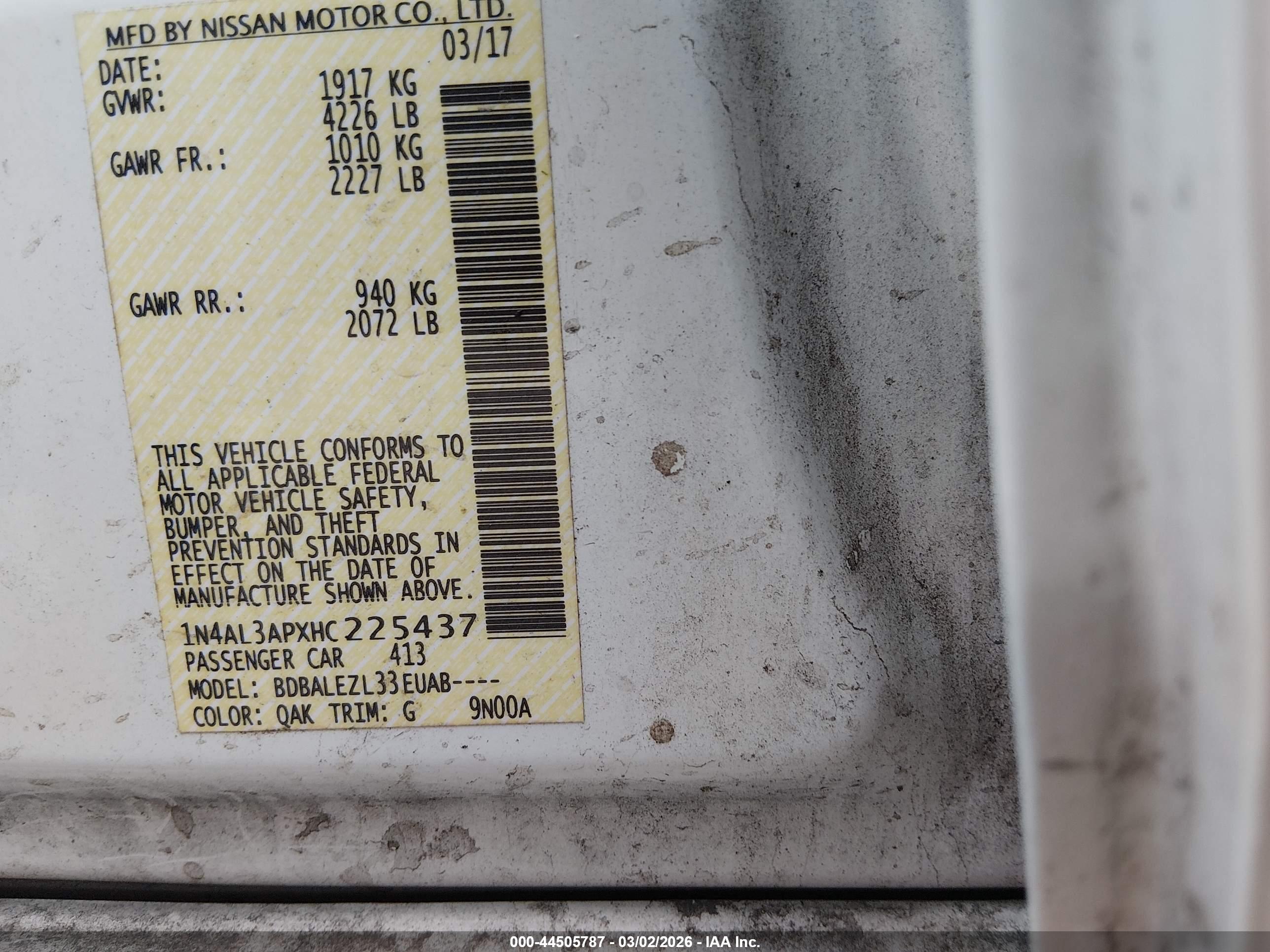 NISSAN ALTIMA image 9