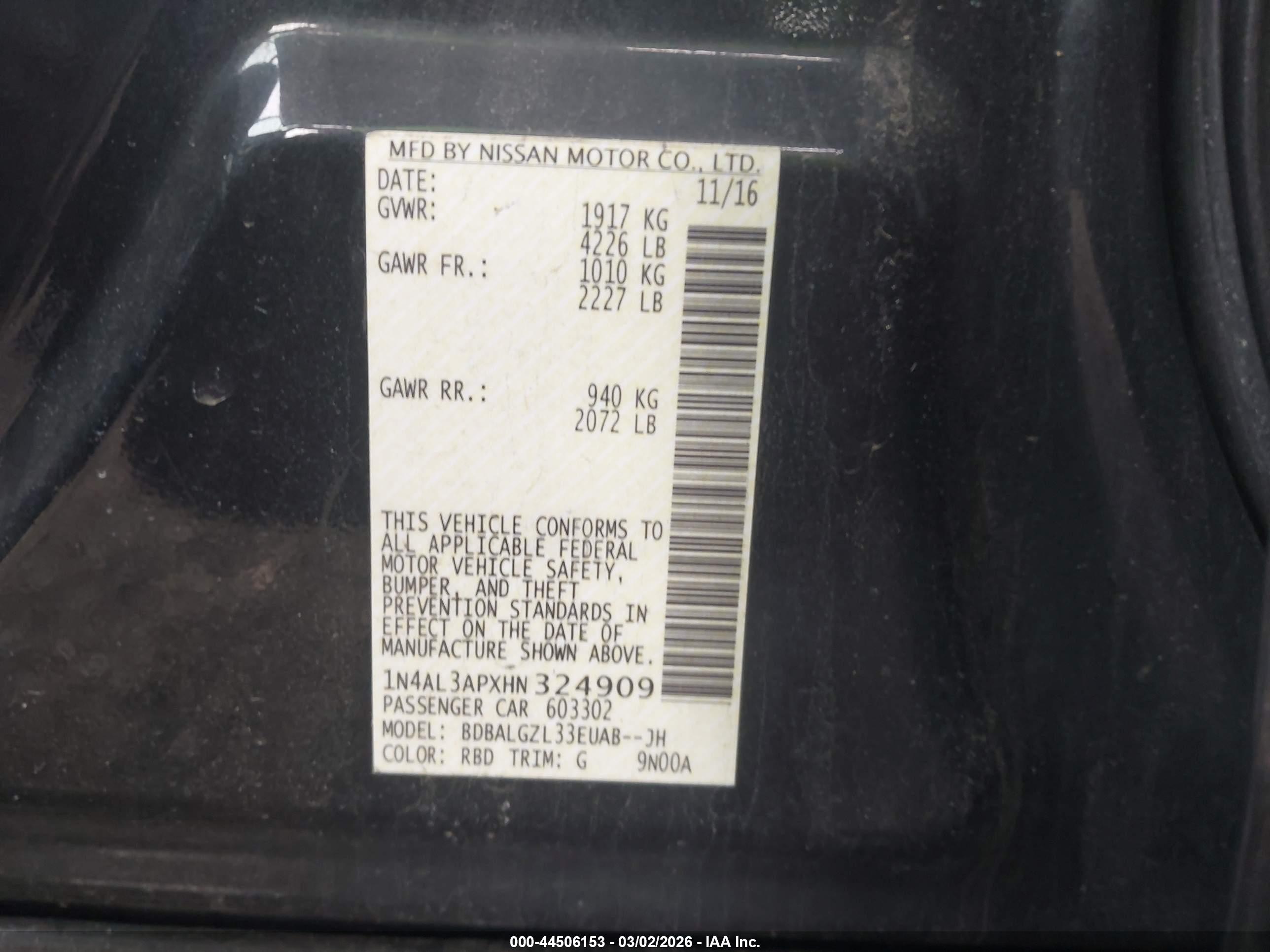 NISSAN ALTIMA image 9
