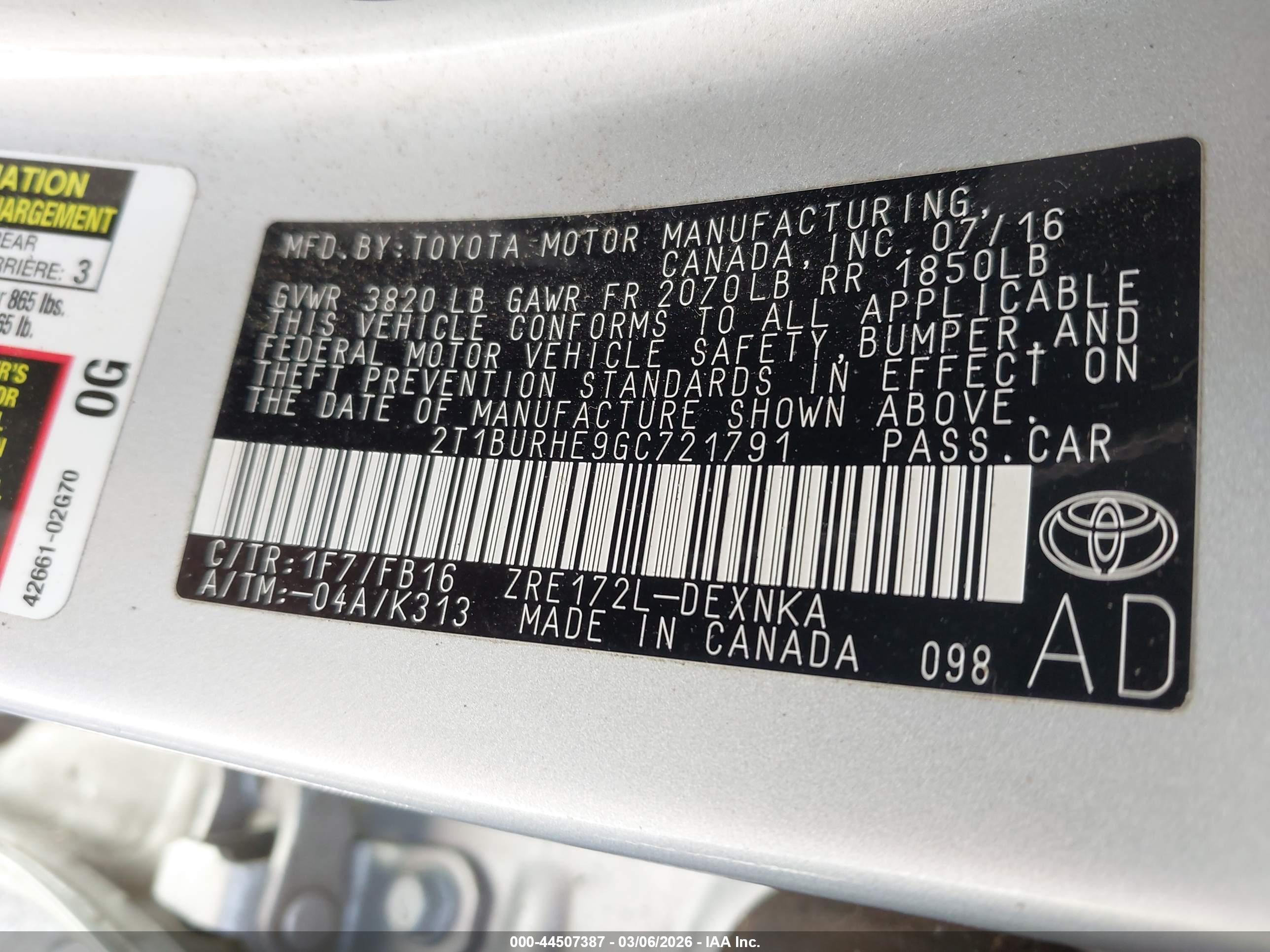 TOYOTA COROLLA image 9