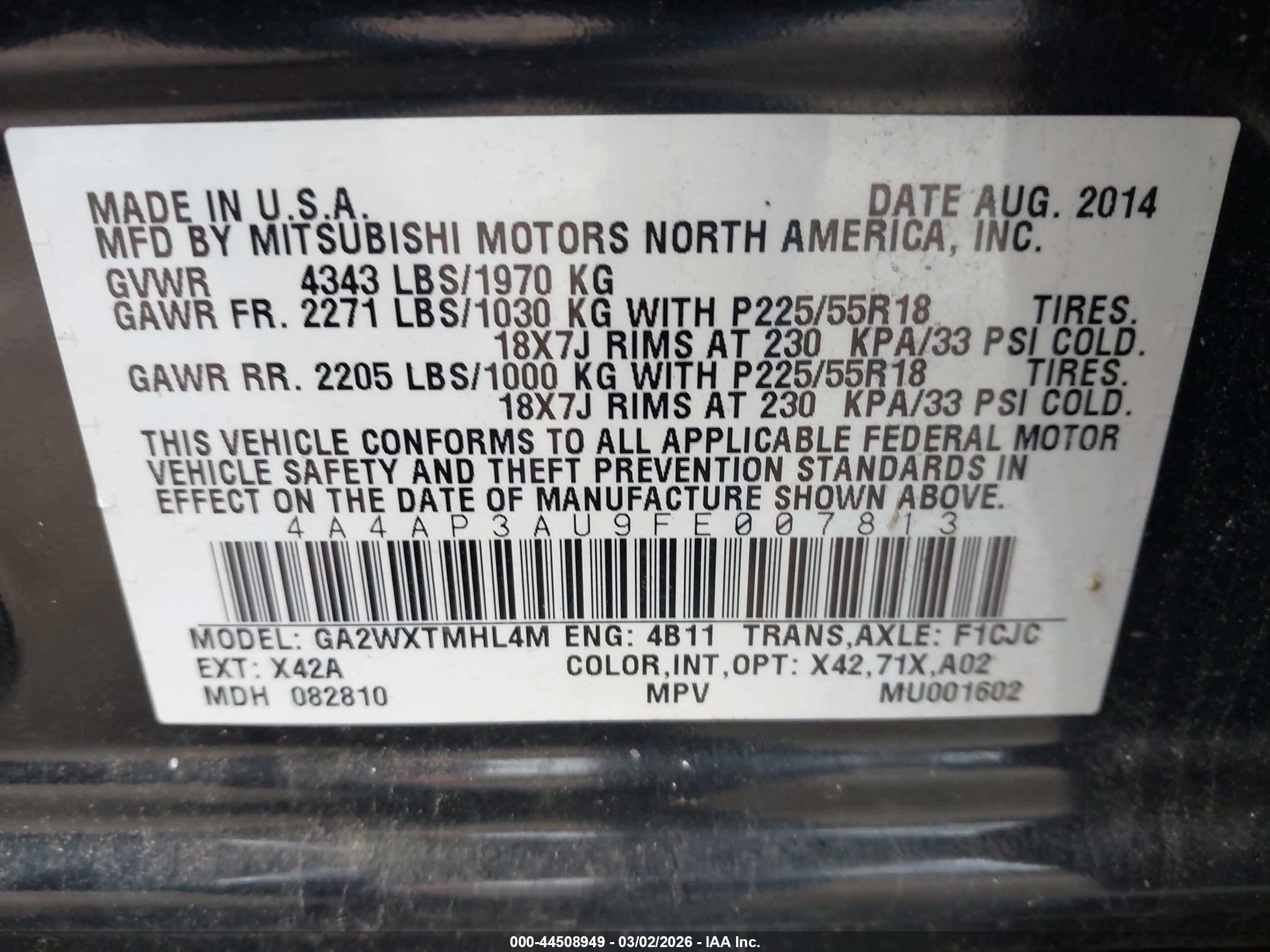 MITSUBISHI OUTLANDER image 9