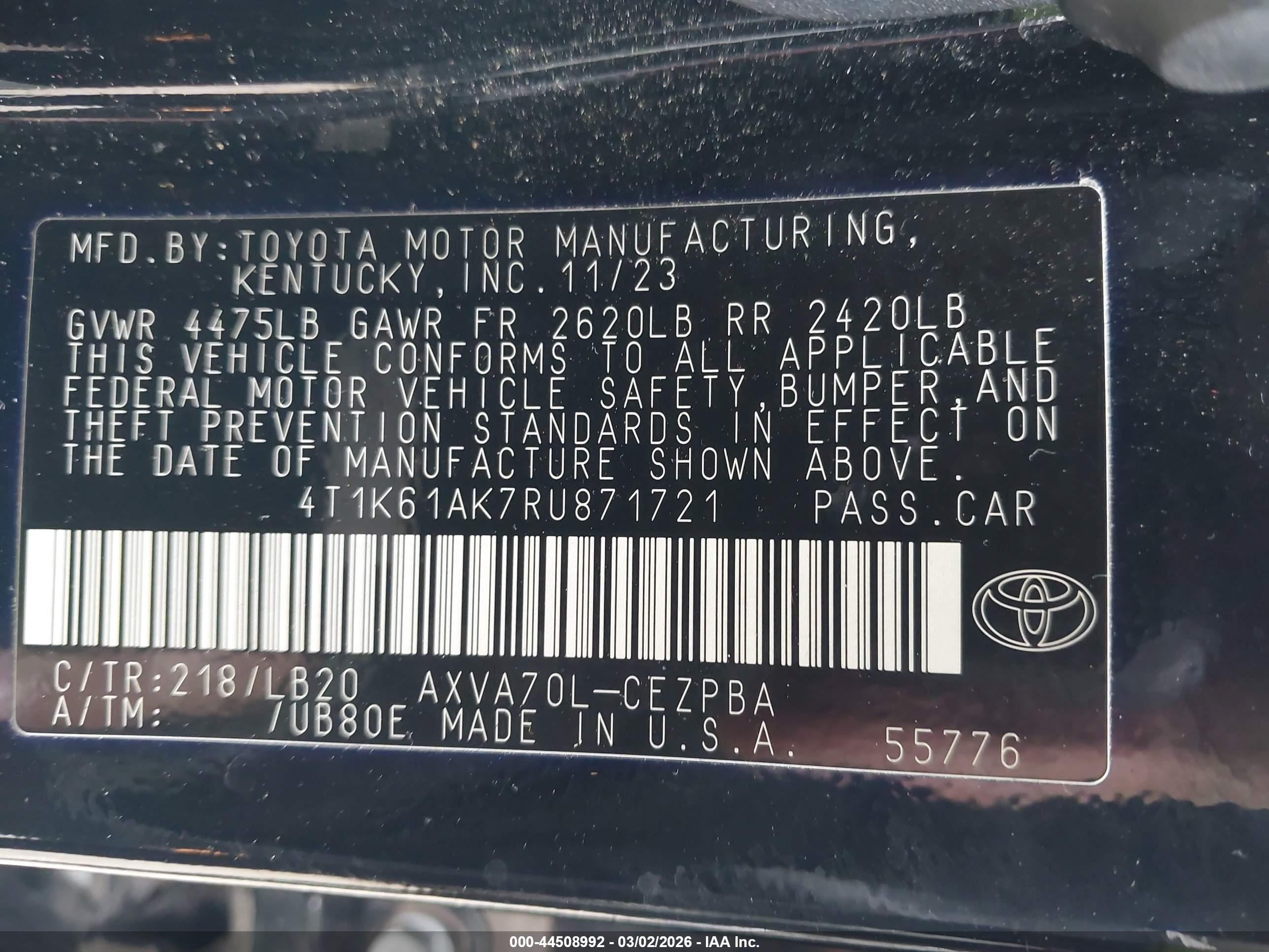 TOYOTA CAMRY image 9
