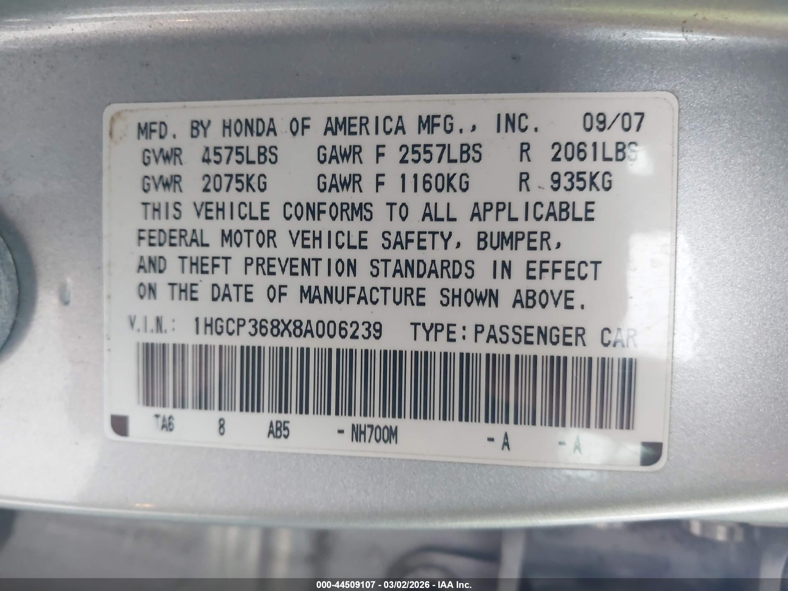 HONDA ACCORD image 9