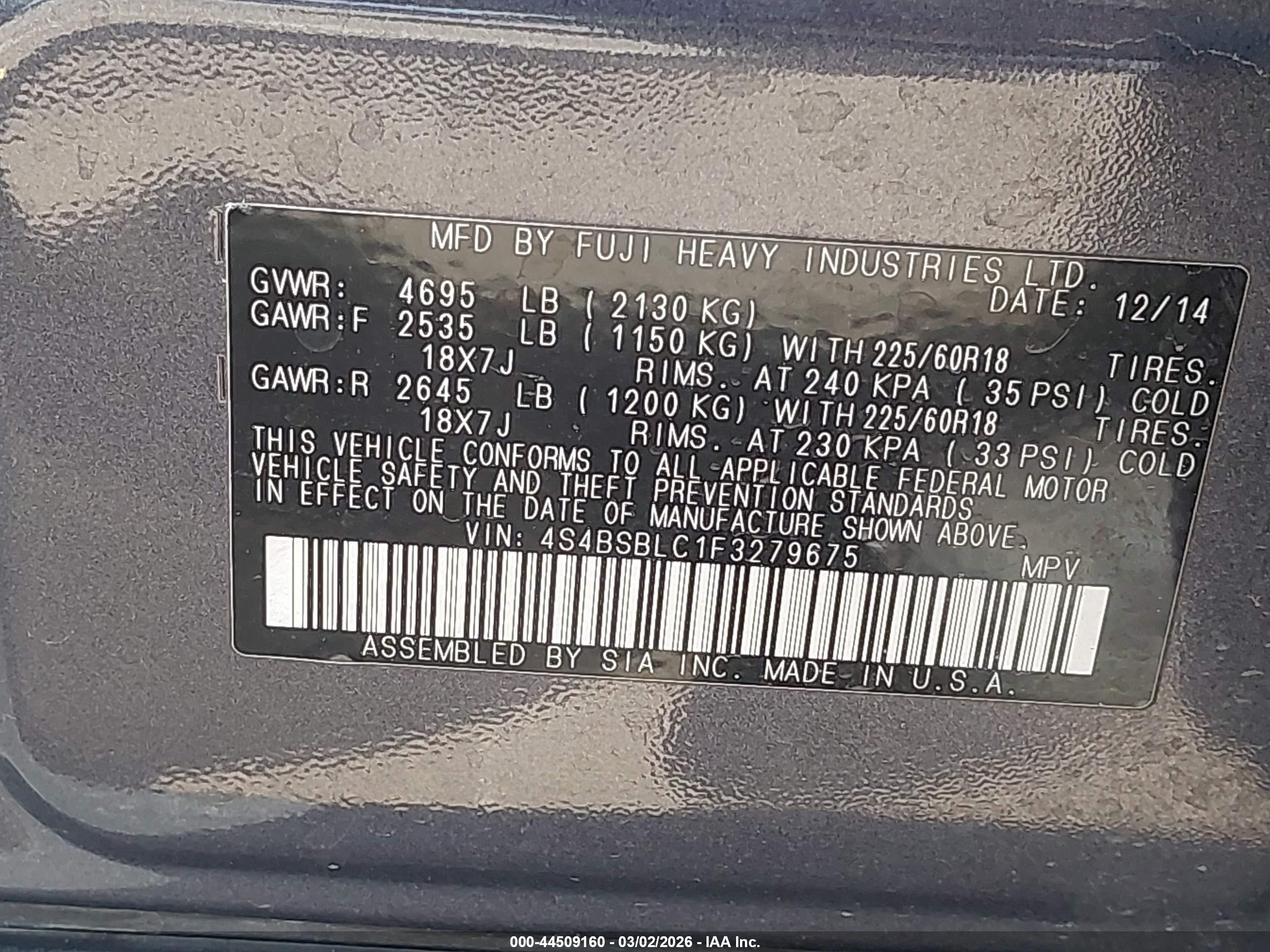 SUBARU OUTBACK image 9