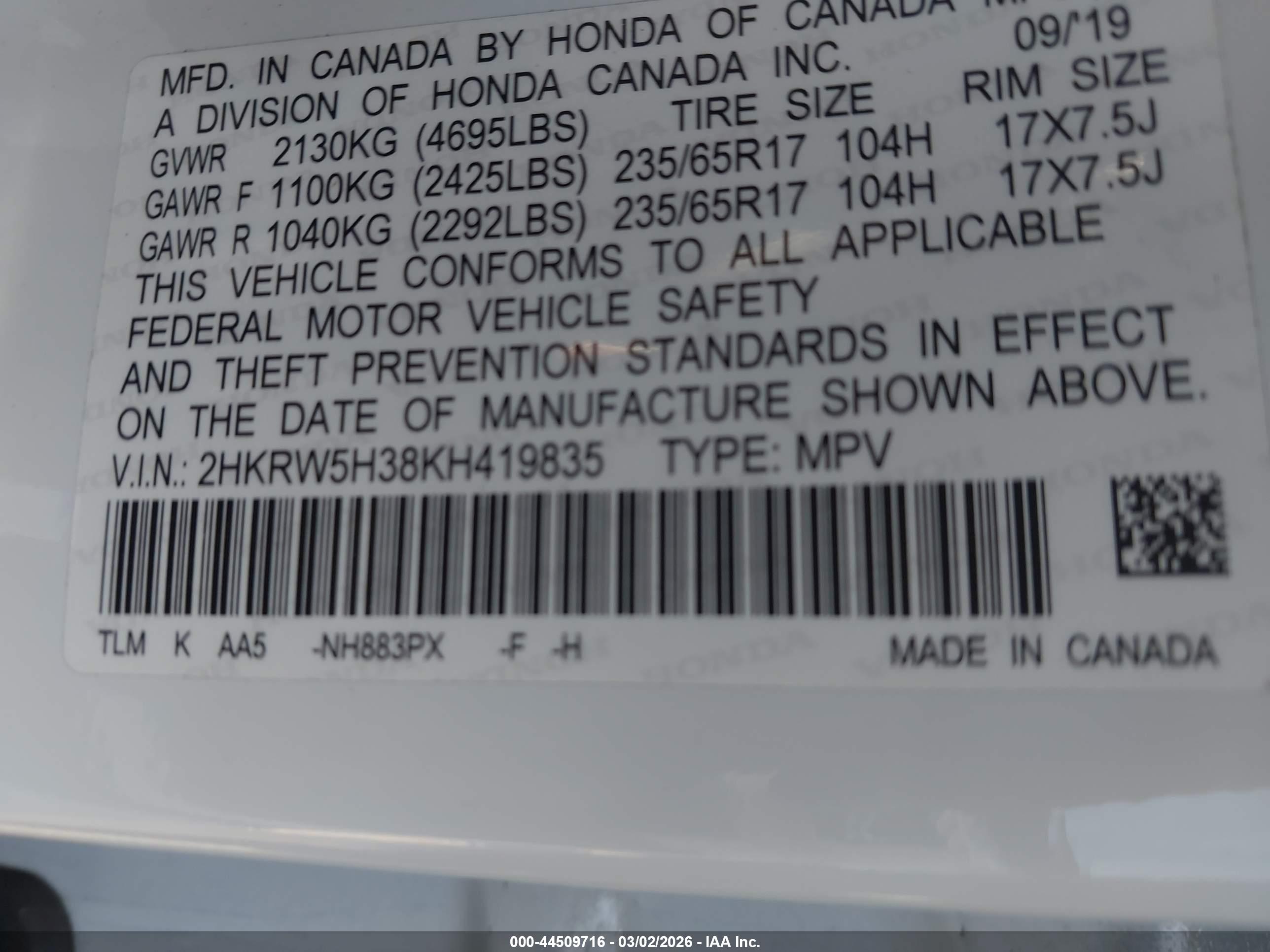 HONDA CR-V image 9
