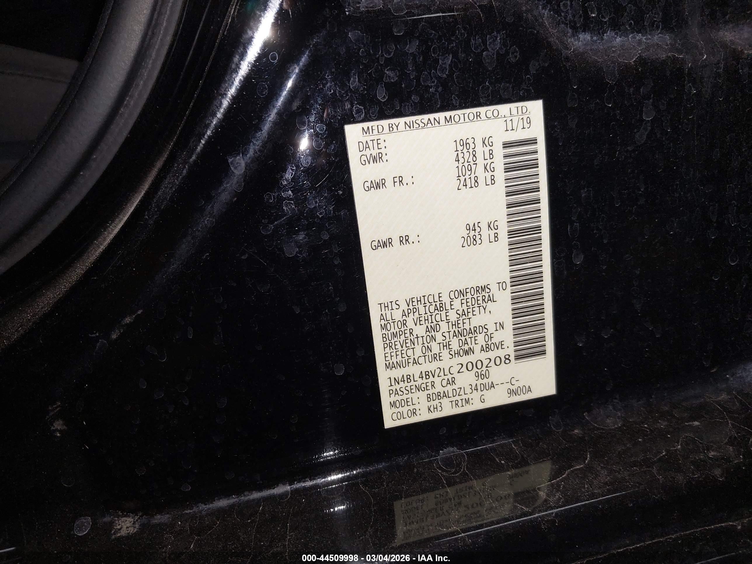 NISSAN ALTIMA image 9
