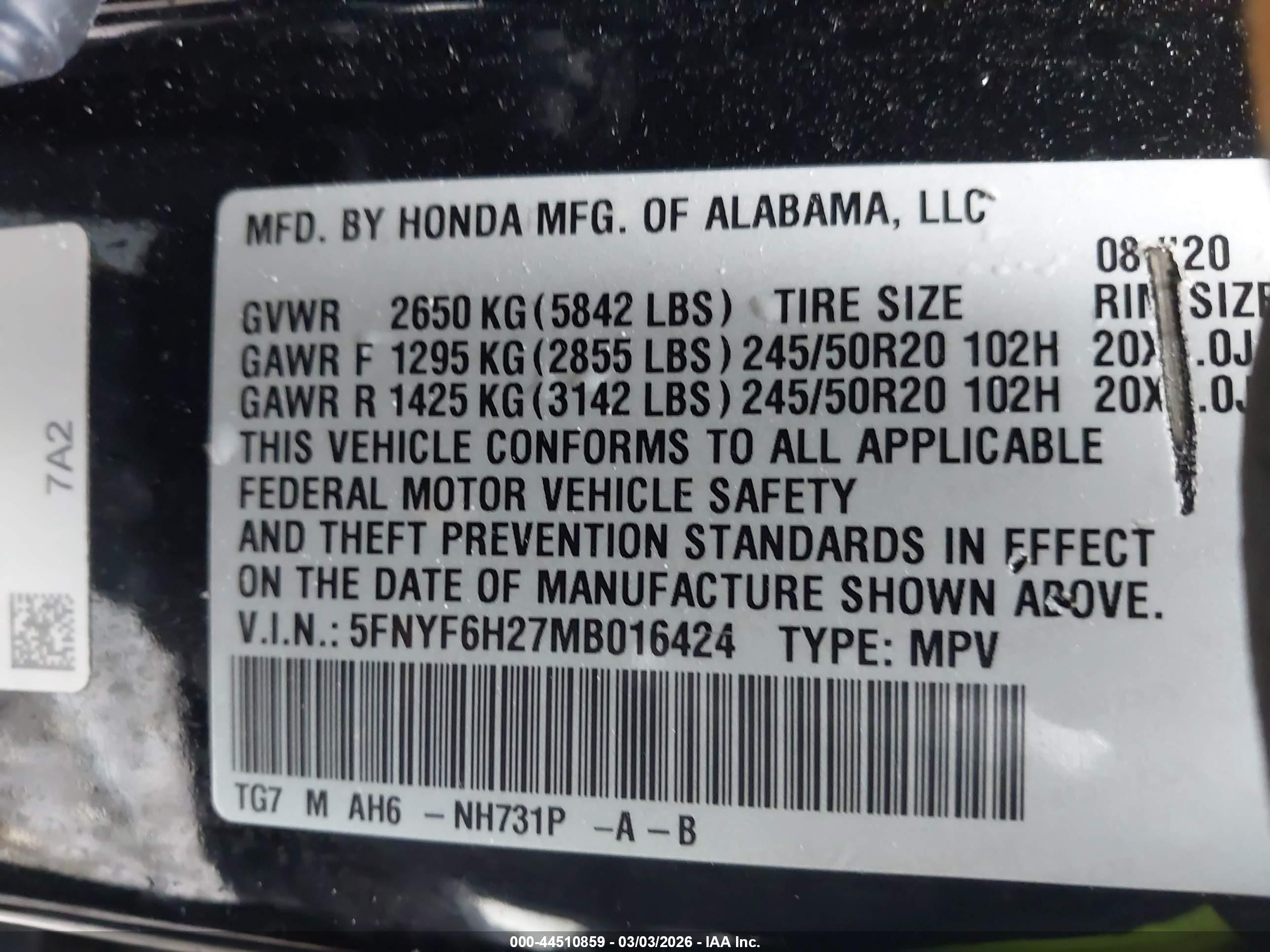 HONDA PILOT image 9