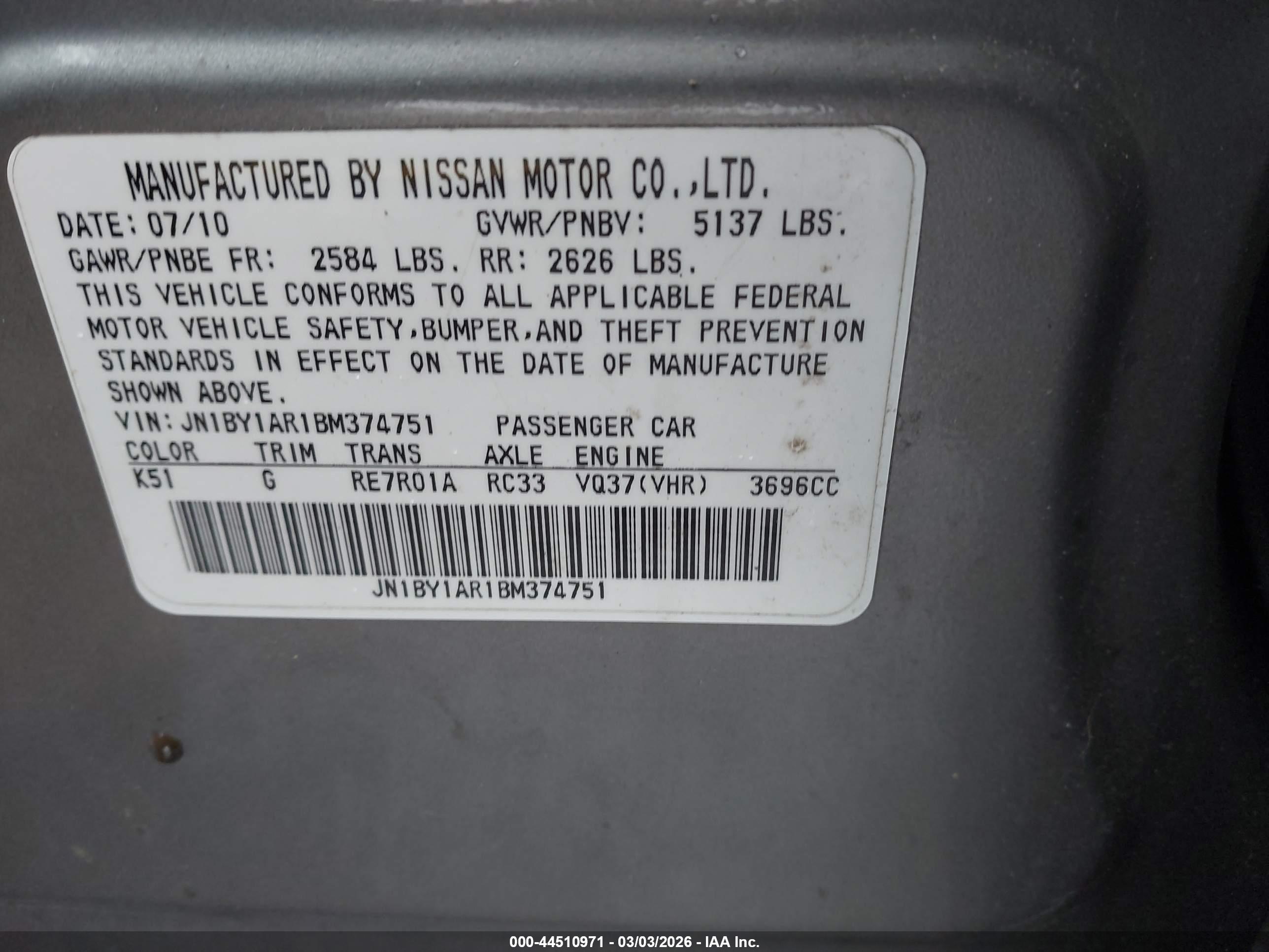 INFINITI M37X image 9