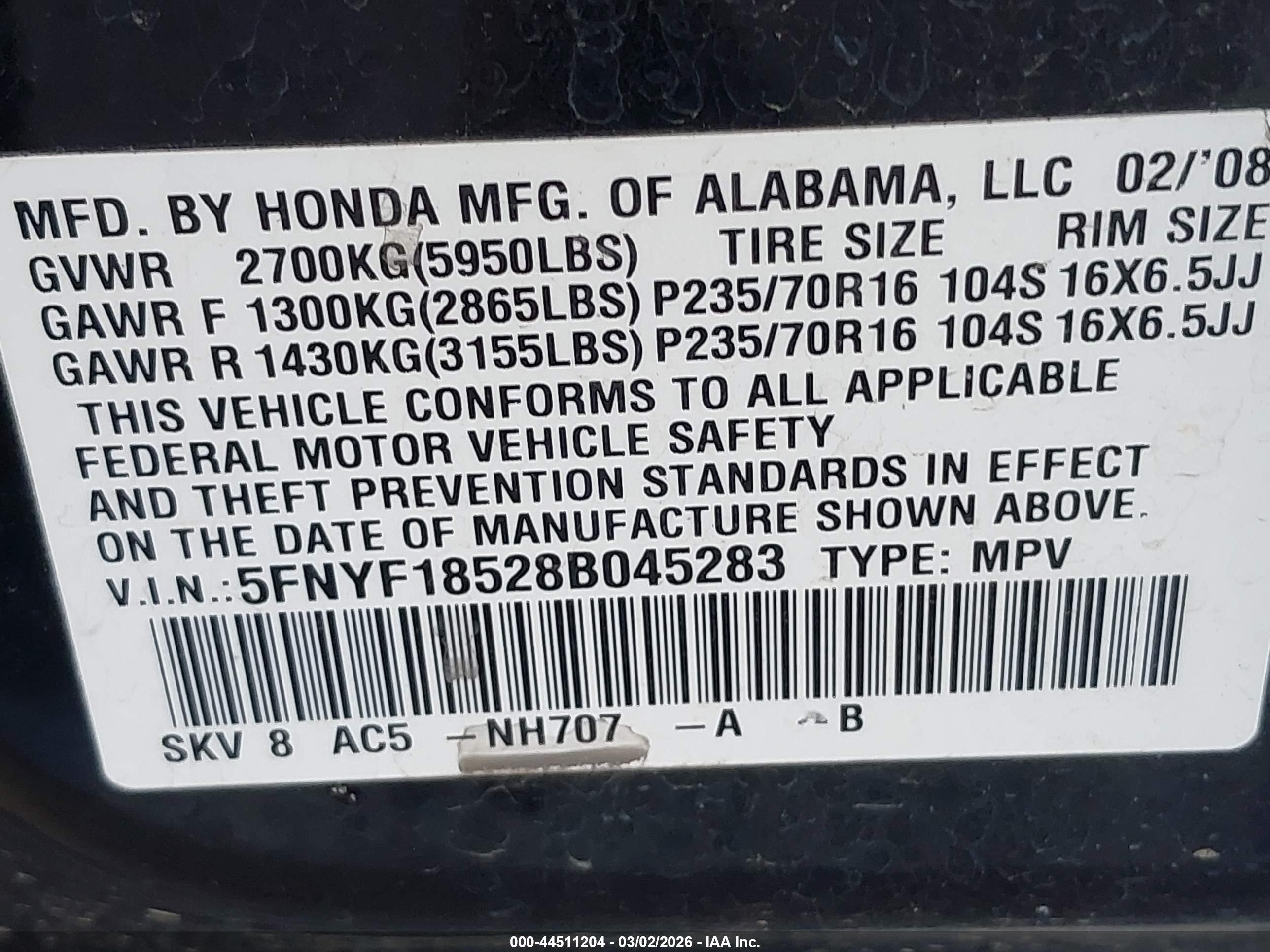 HONDA PILOT image 9