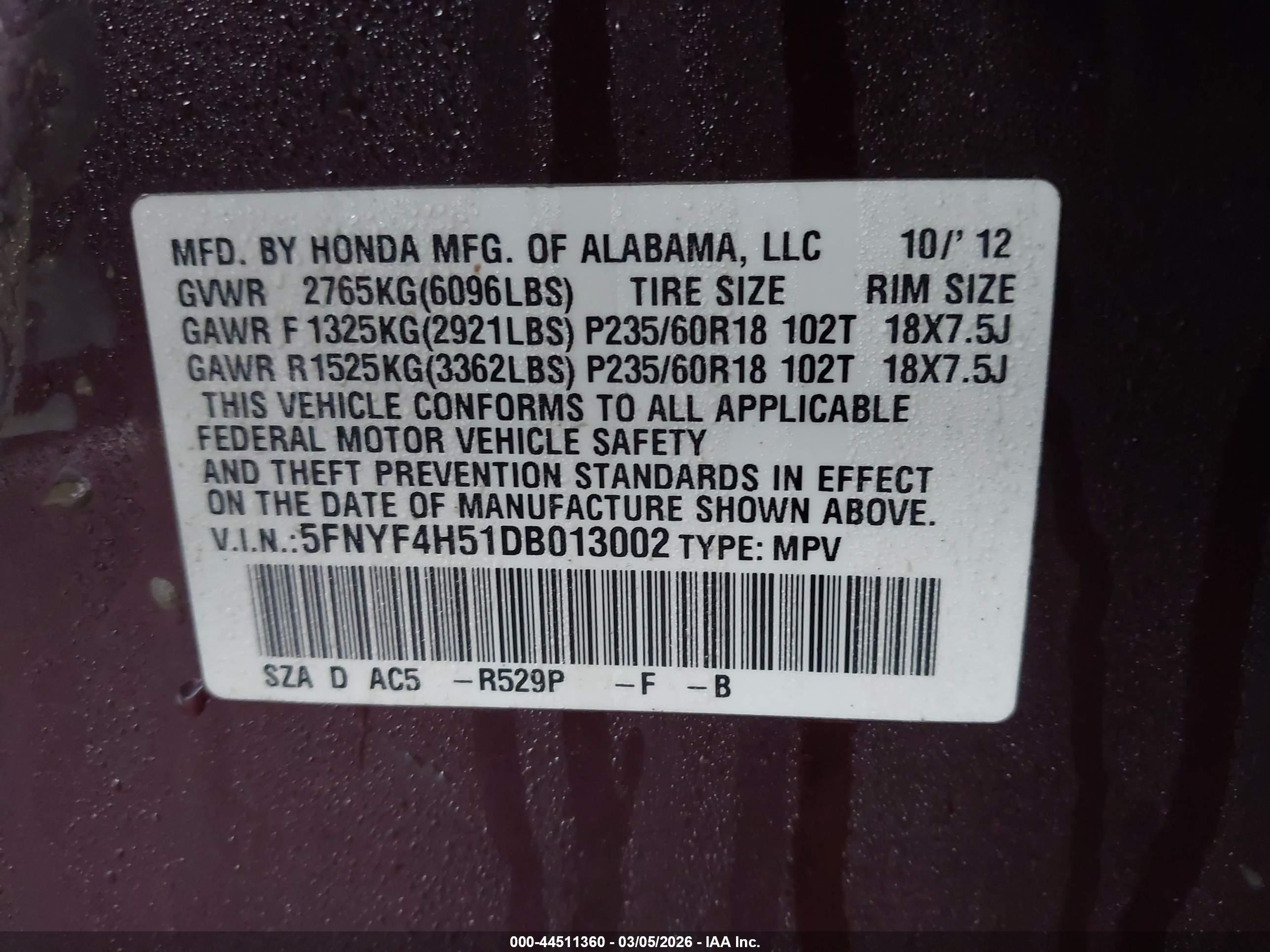 HONDA PILOT image 9