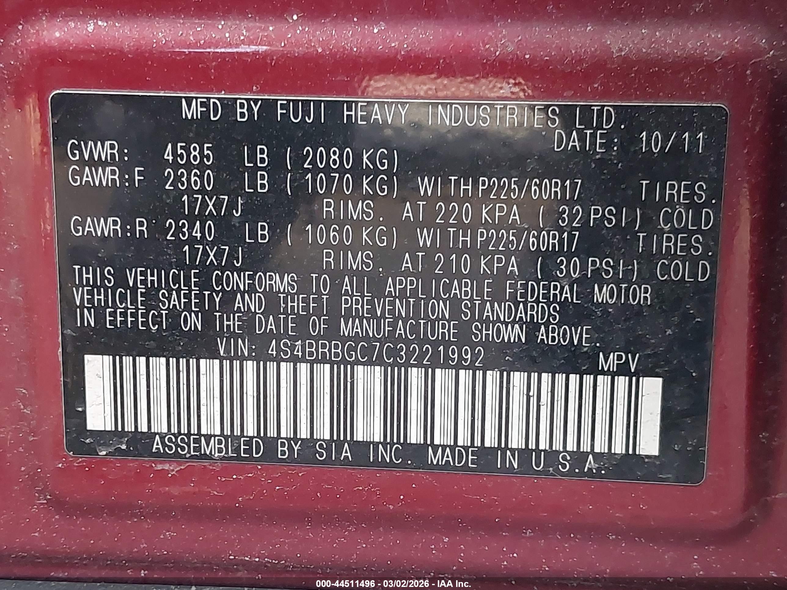SUBARU OUTBACK image 9