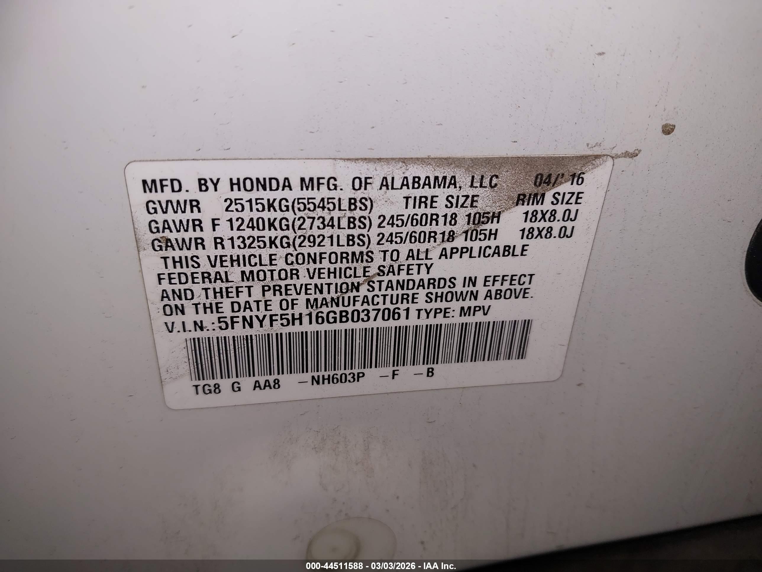HONDA PILOT image 9