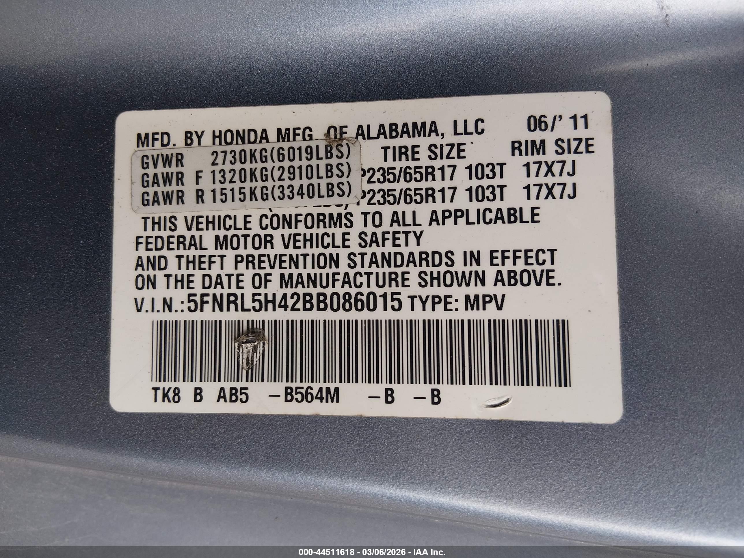 HONDA ODYSSEY image 9
