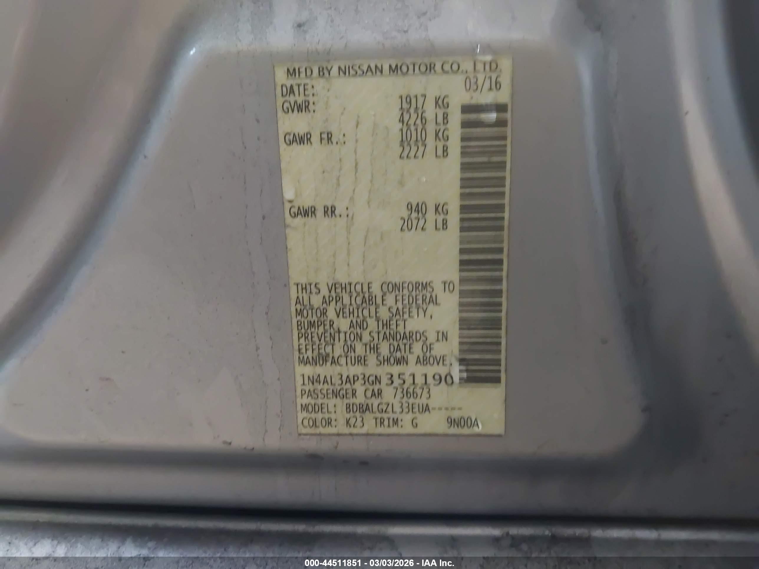 NISSAN ALTIMA image 9