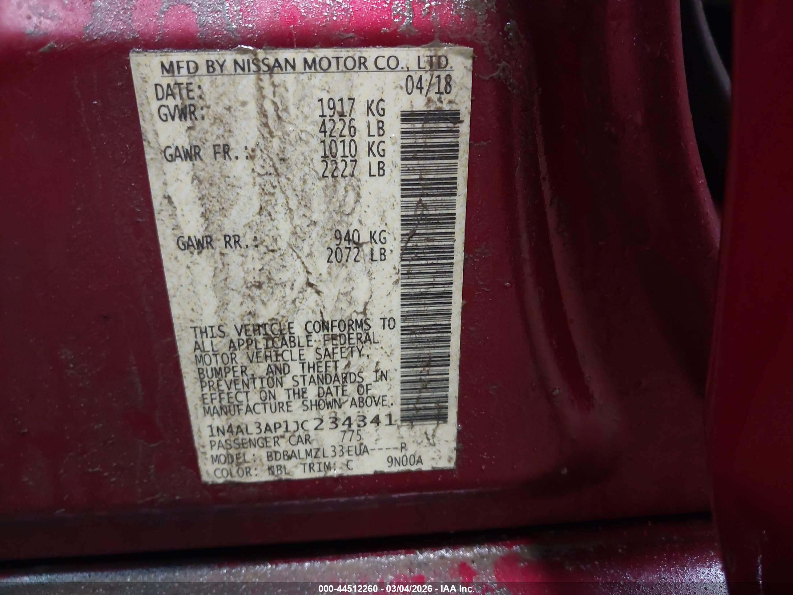 NISSAN ALTIMA image 9