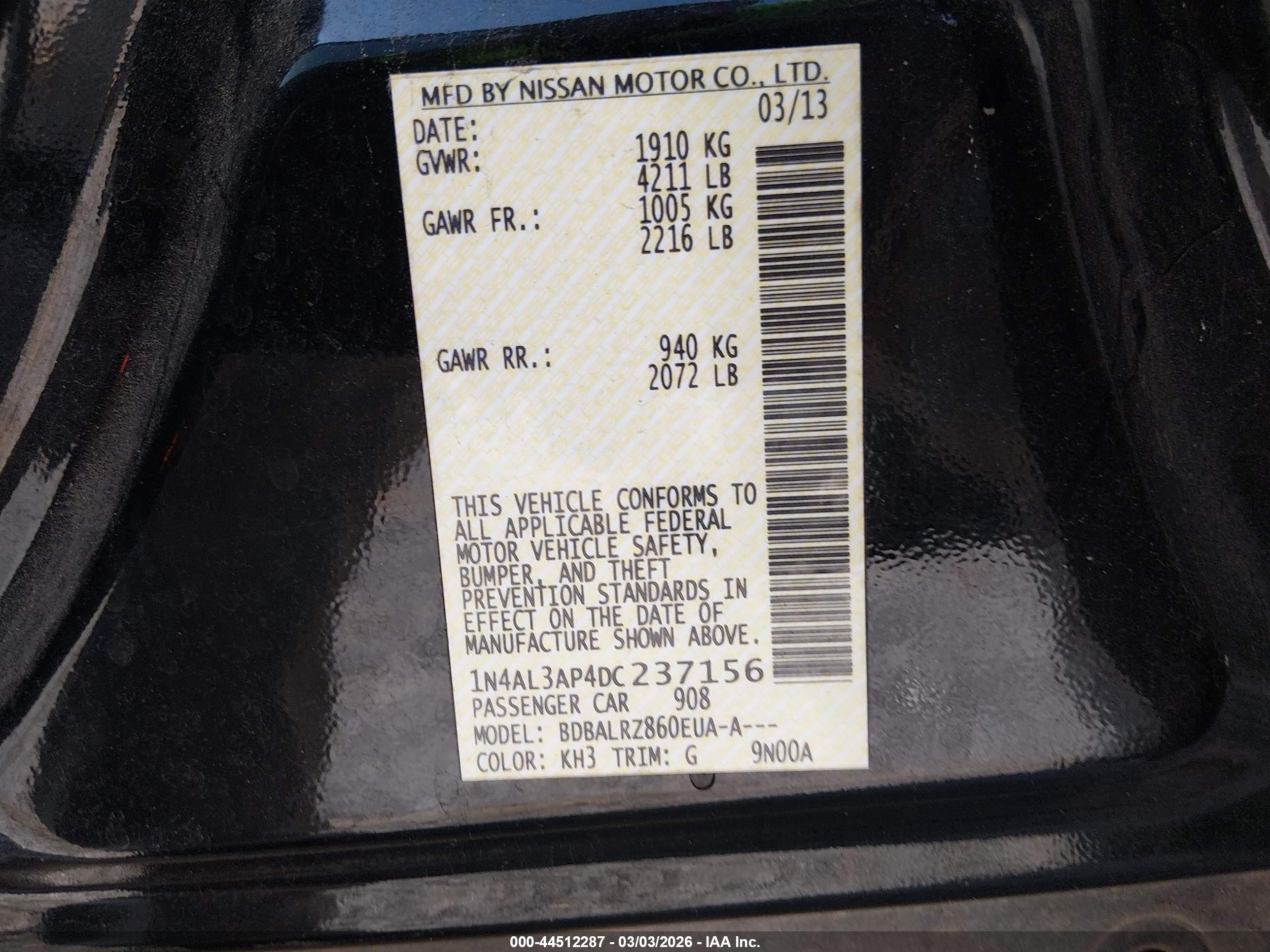NISSAN ALTIMA image 9