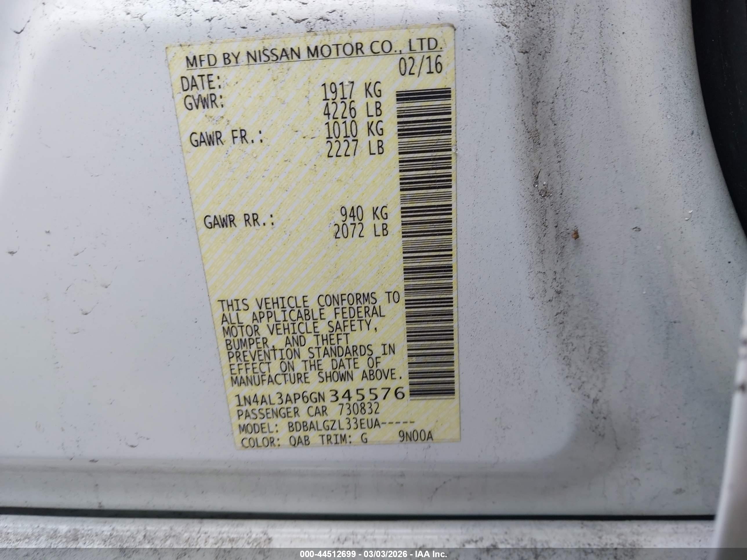 NISSAN ALTIMA image 9