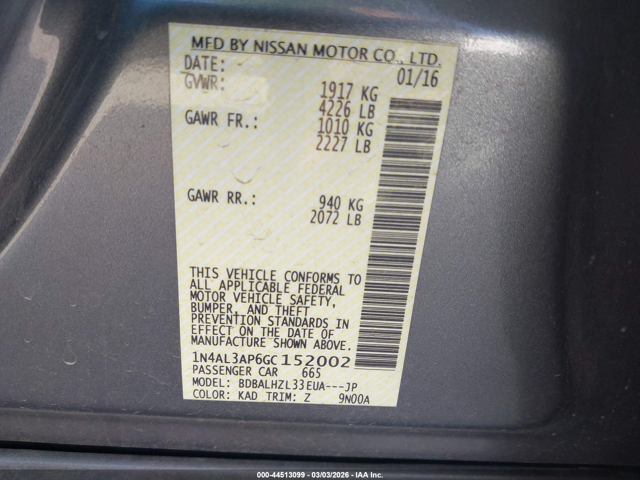 NISSAN ALTIMA image 9