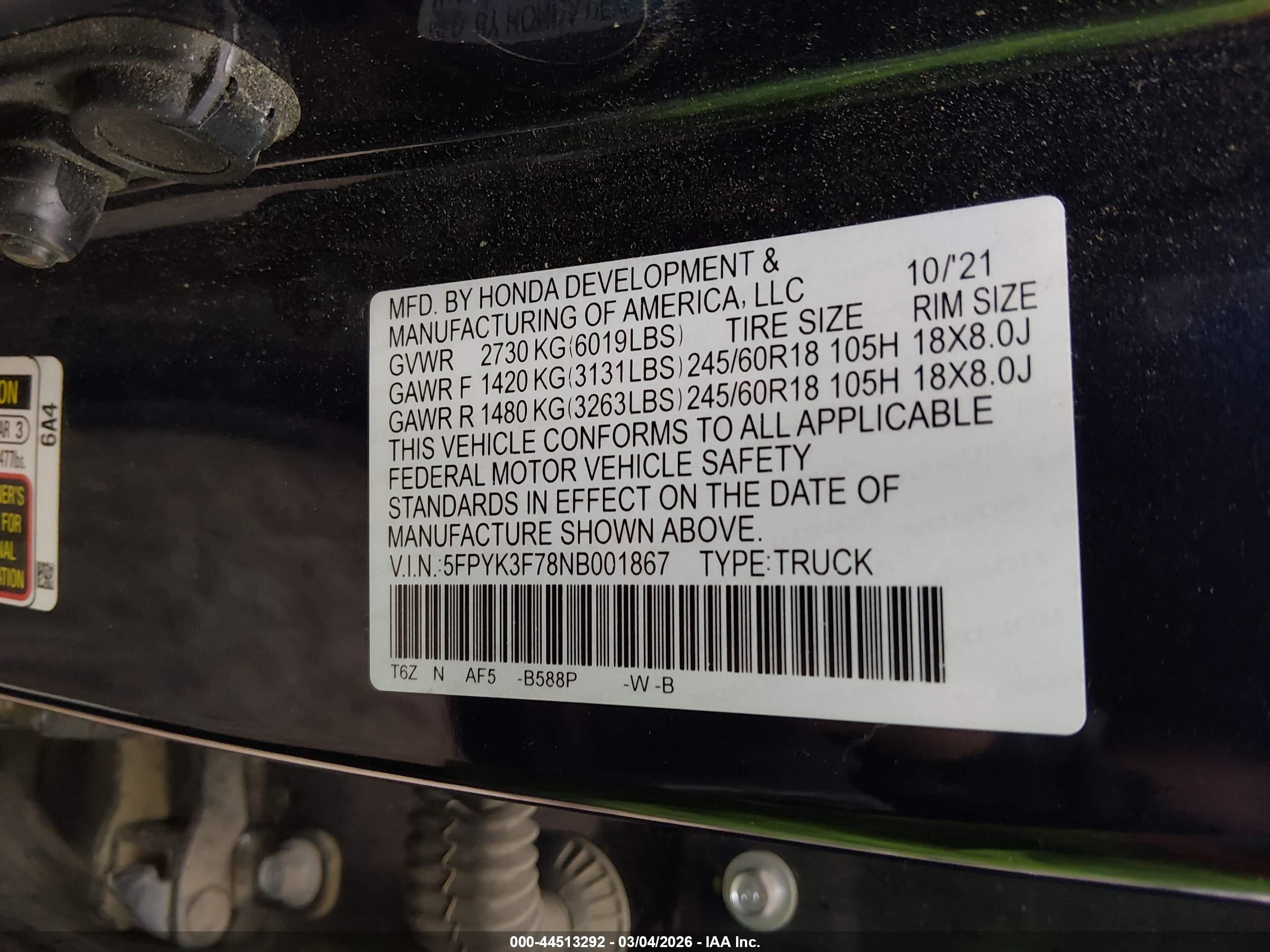 HONDA RIDGELINE image 9