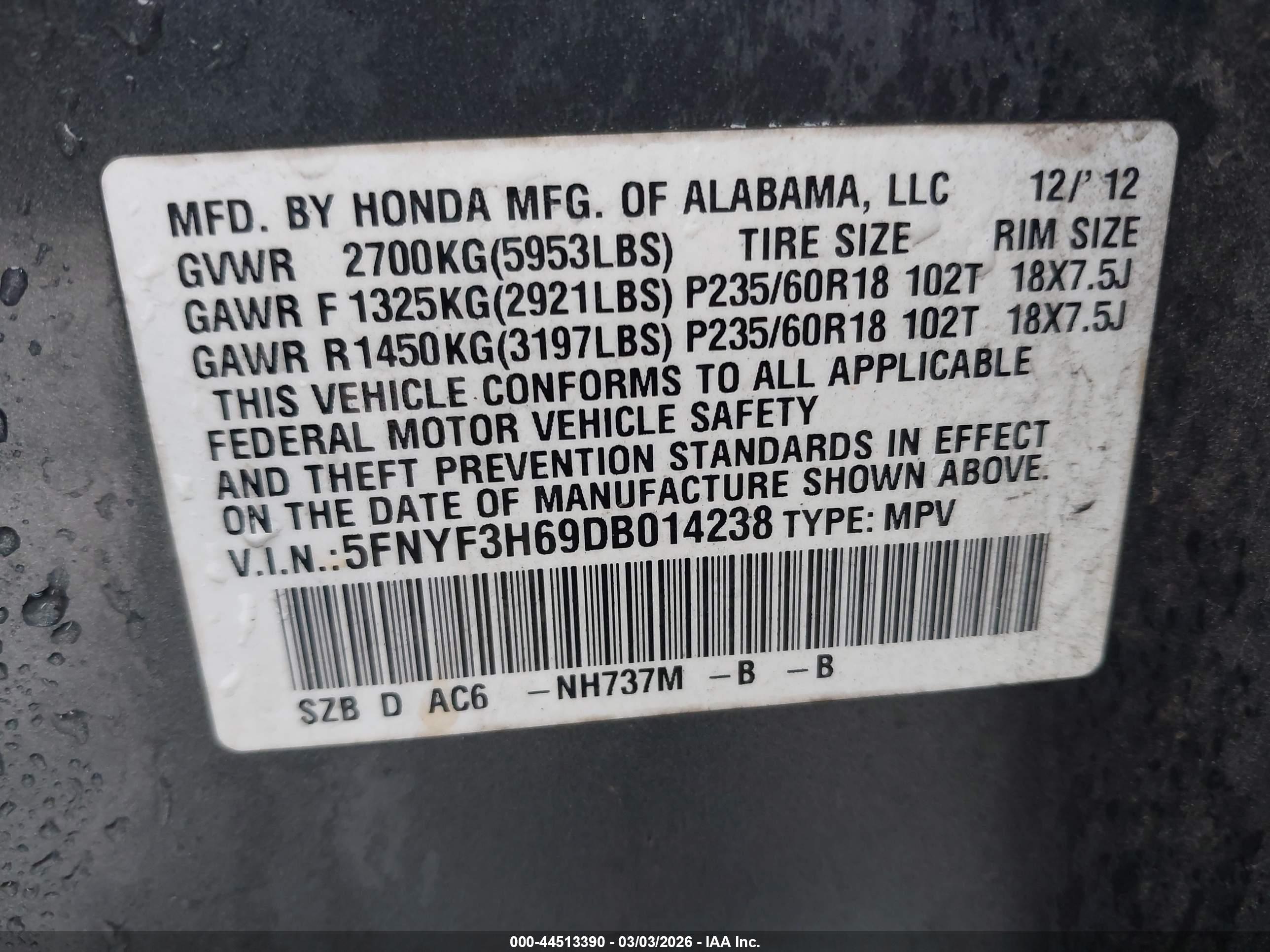HONDA PILOT image 9