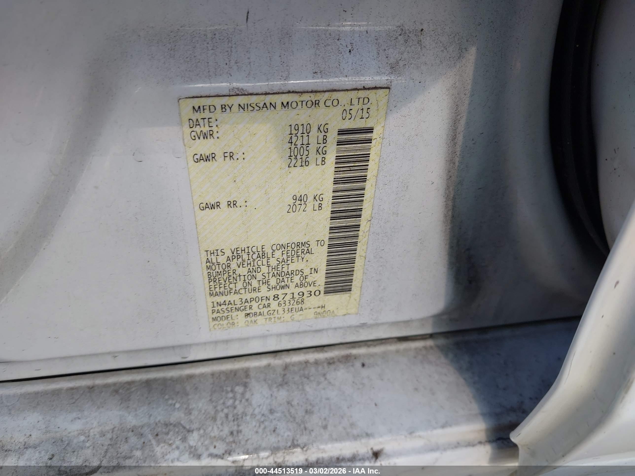 NISSAN ALTIMA image 9