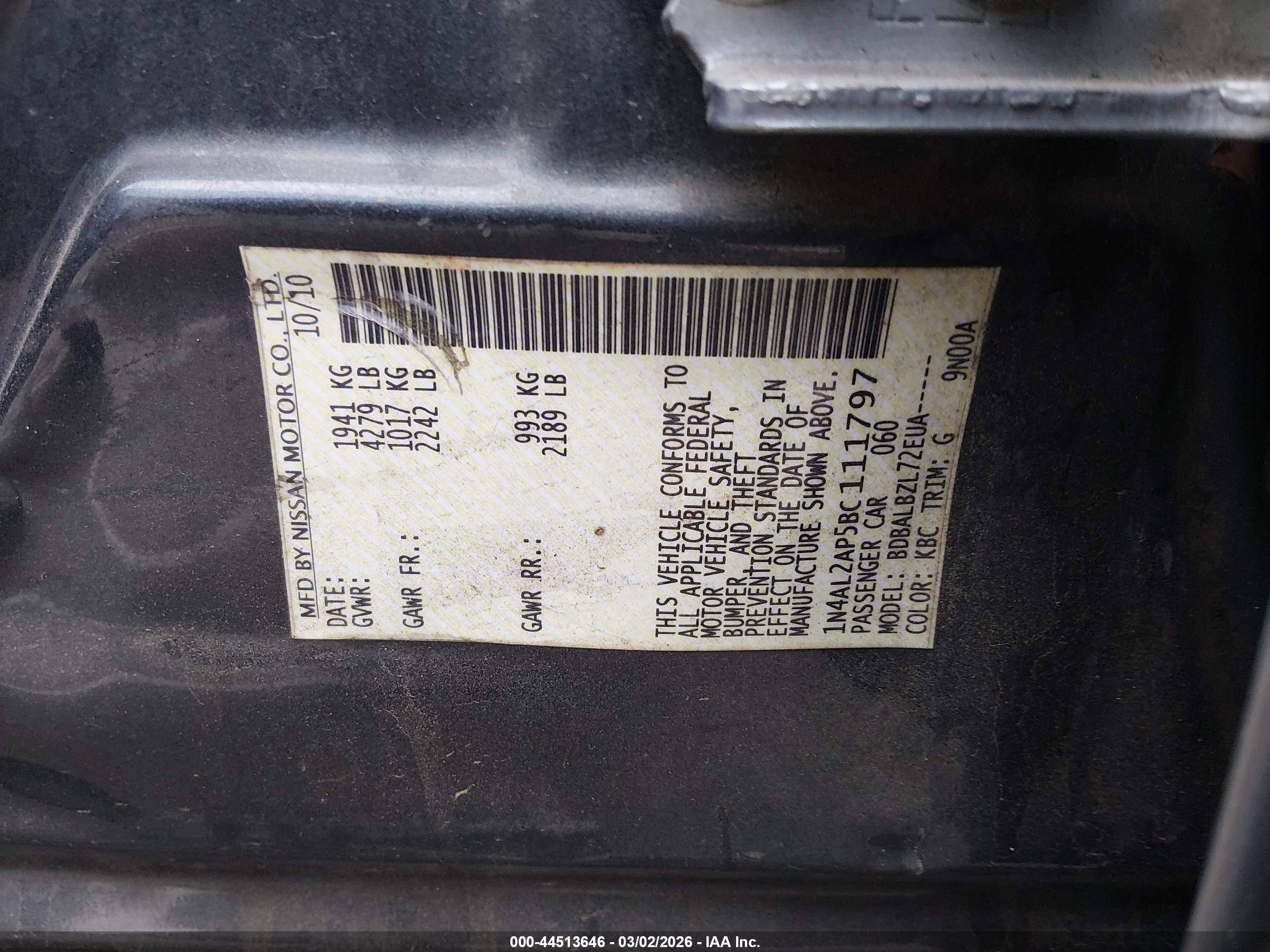 NISSAN ALTIMA image 9