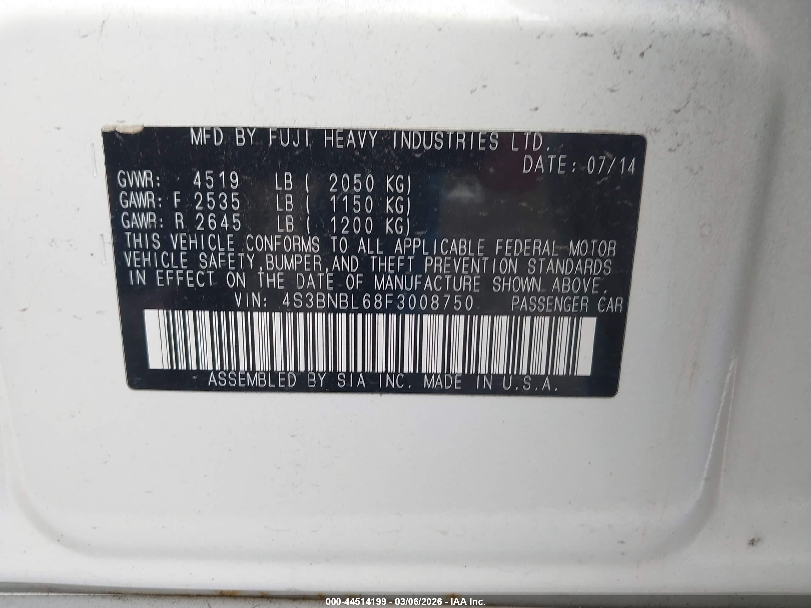 SUBARU LEGACY image 9