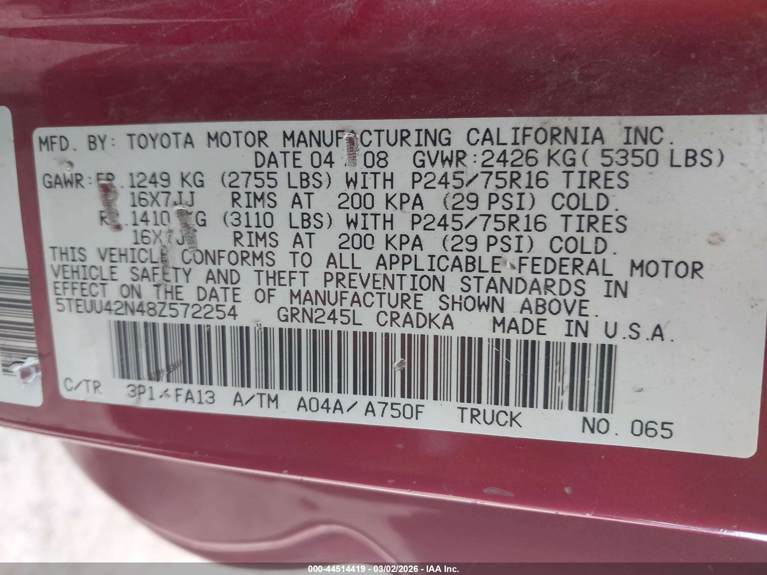 TOYOTA TACOMA image 9