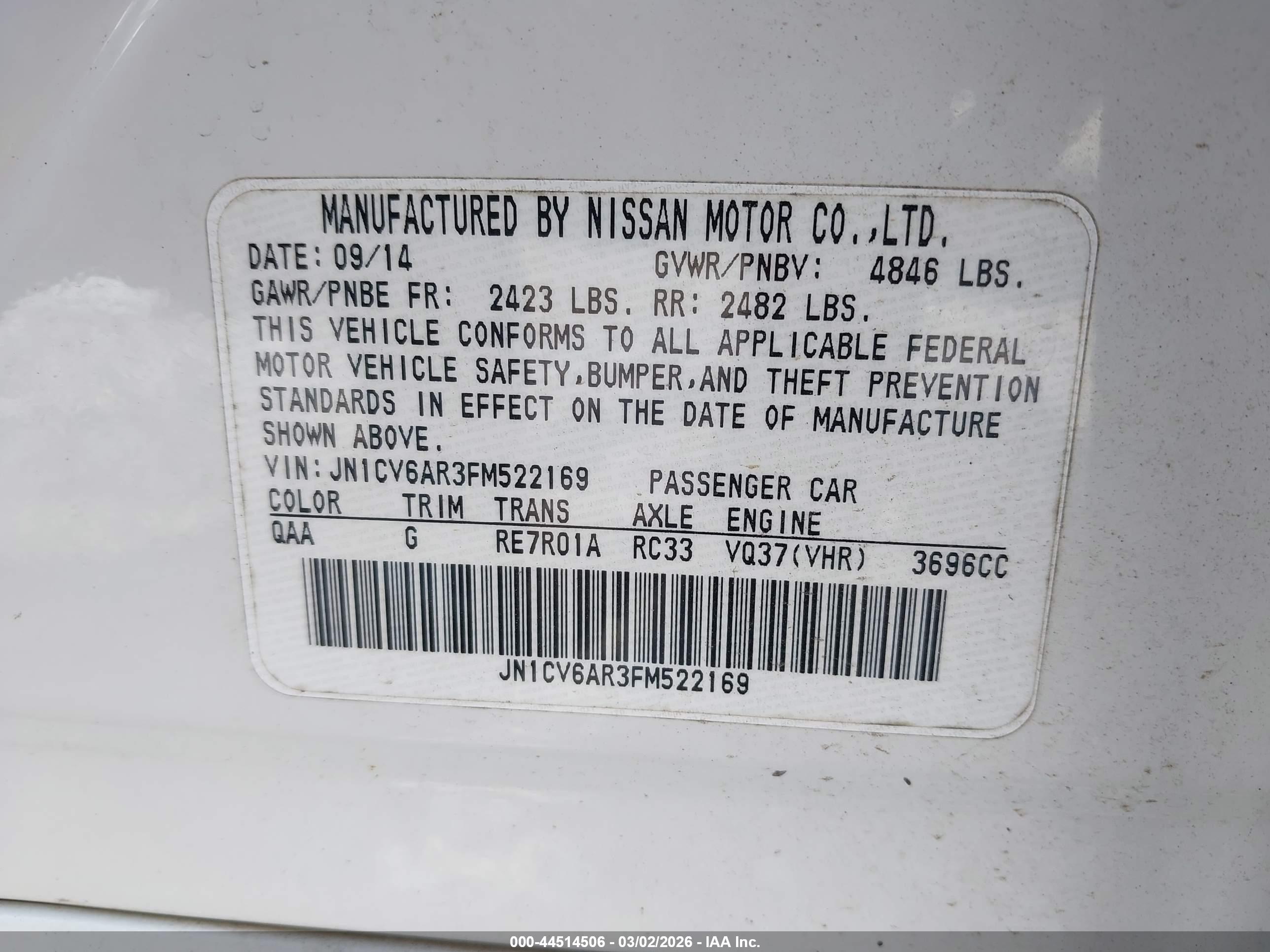 INFINITI Q40 image 9