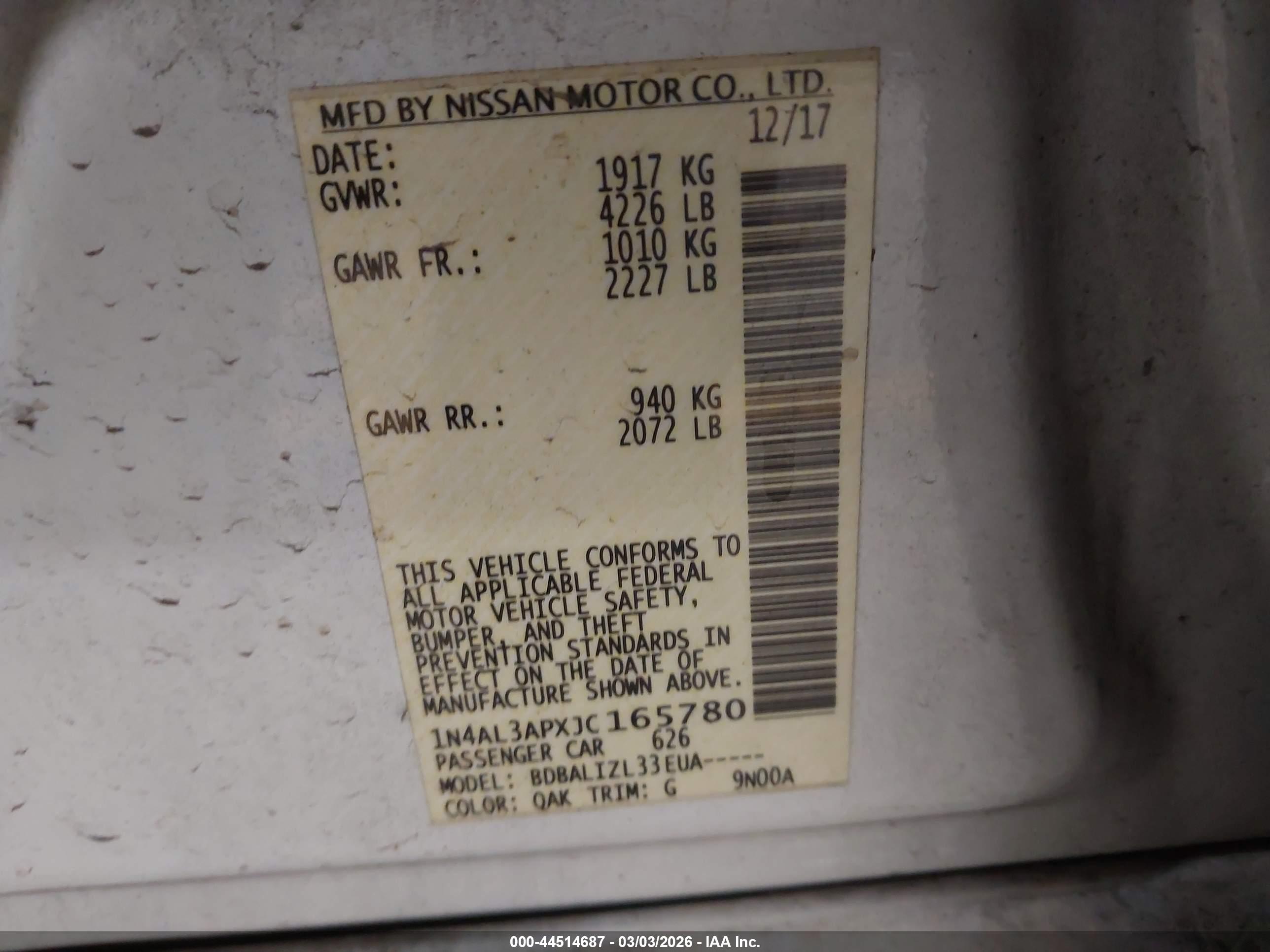 NISSAN ALTIMA image 9