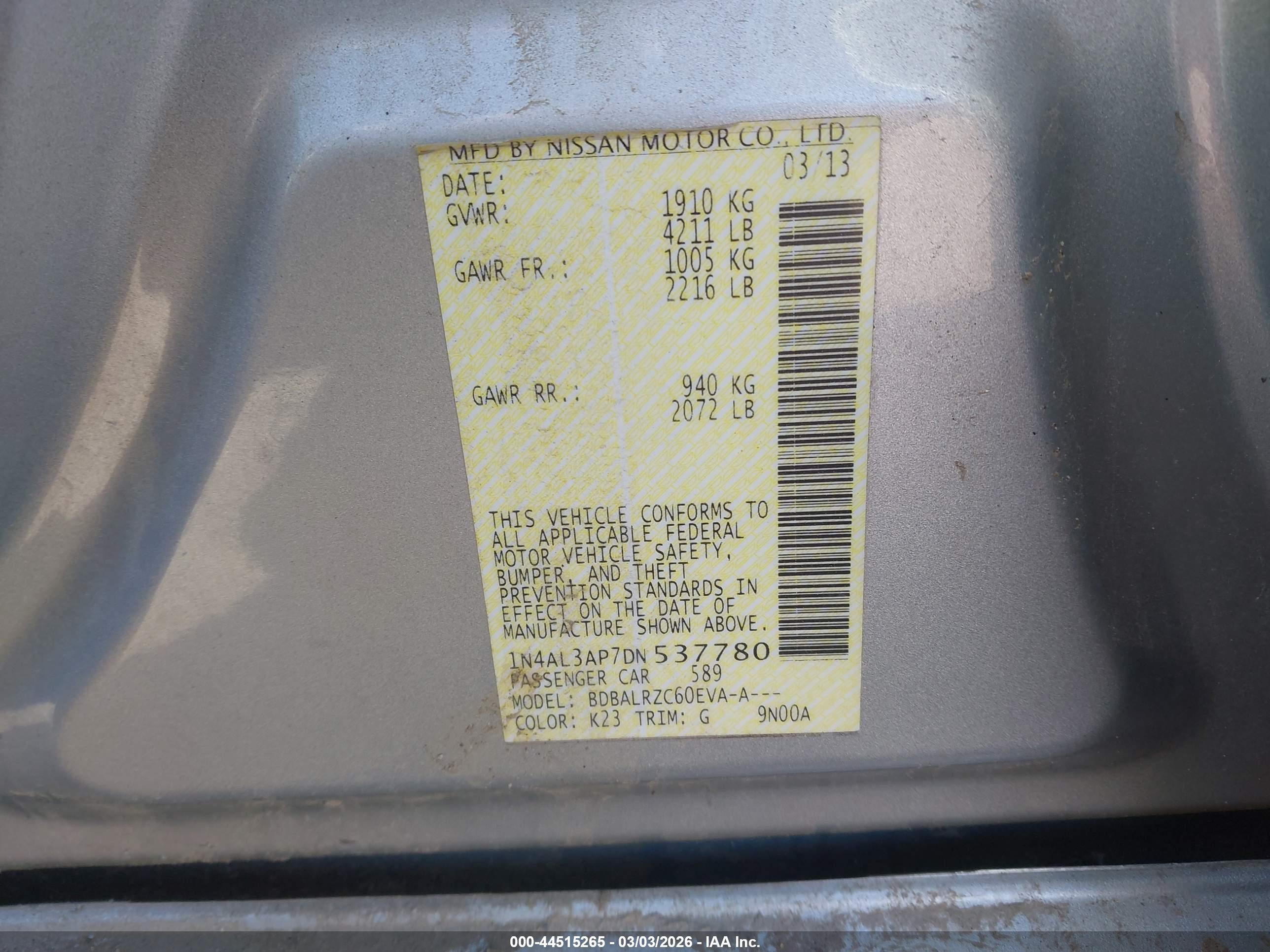 NISSAN ALTIMA image 9