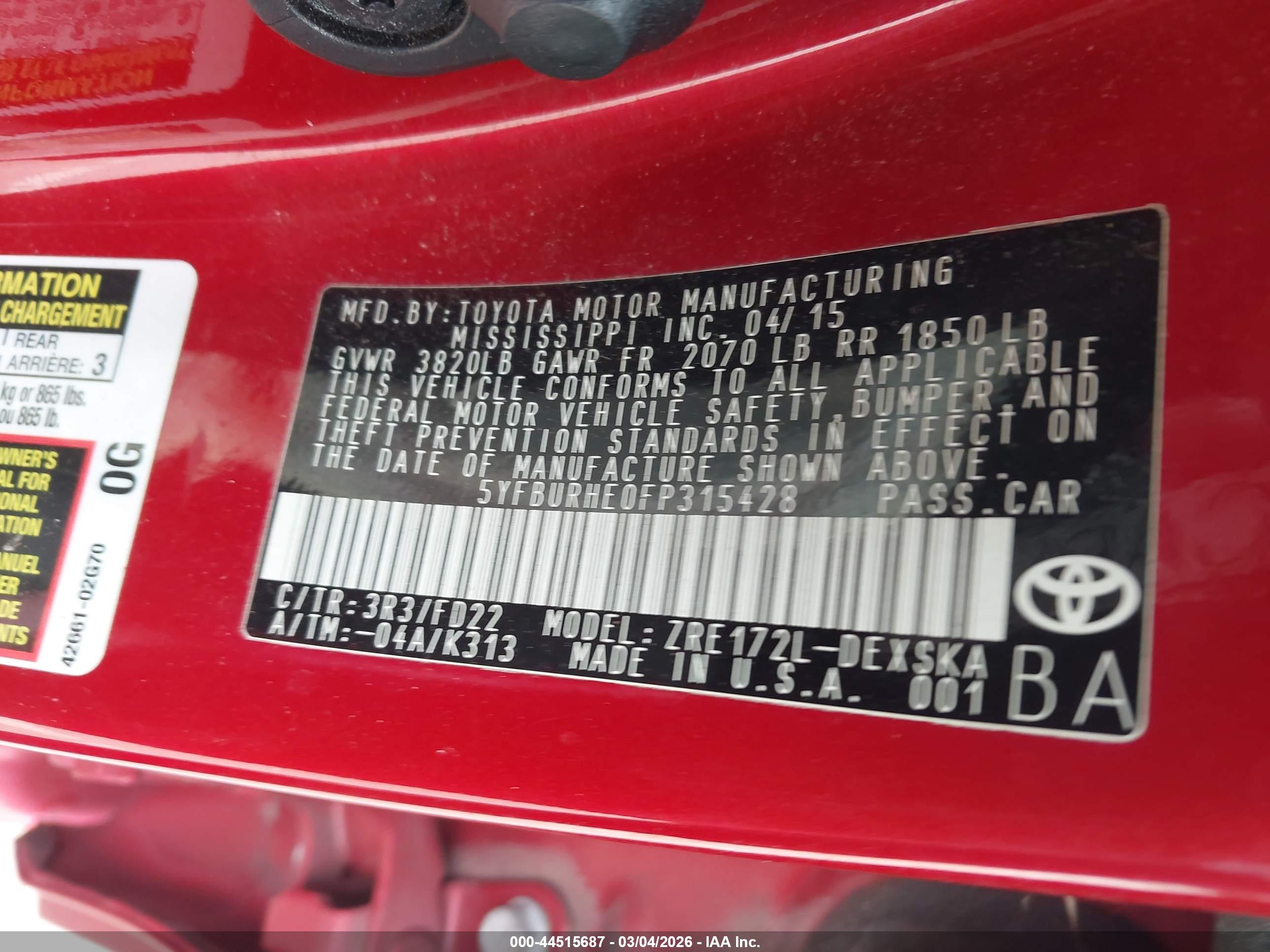 TOYOTA COROLLA image 9